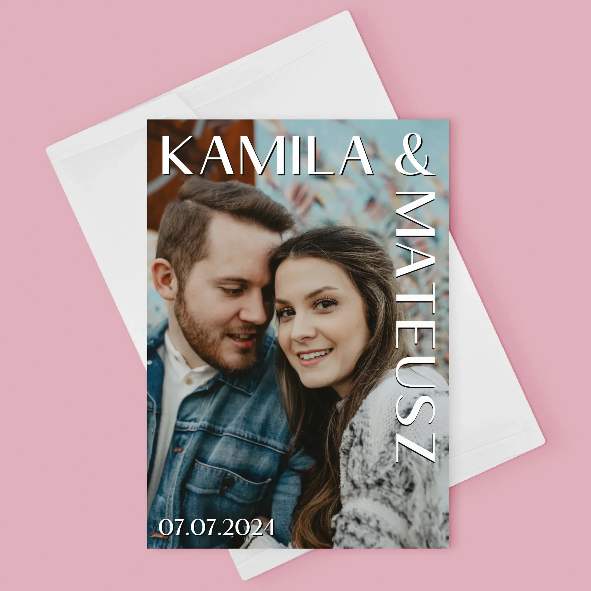 Zdjęcie i Podpis: Imiona Ślub - Kartka z Życzeniami - Image 3