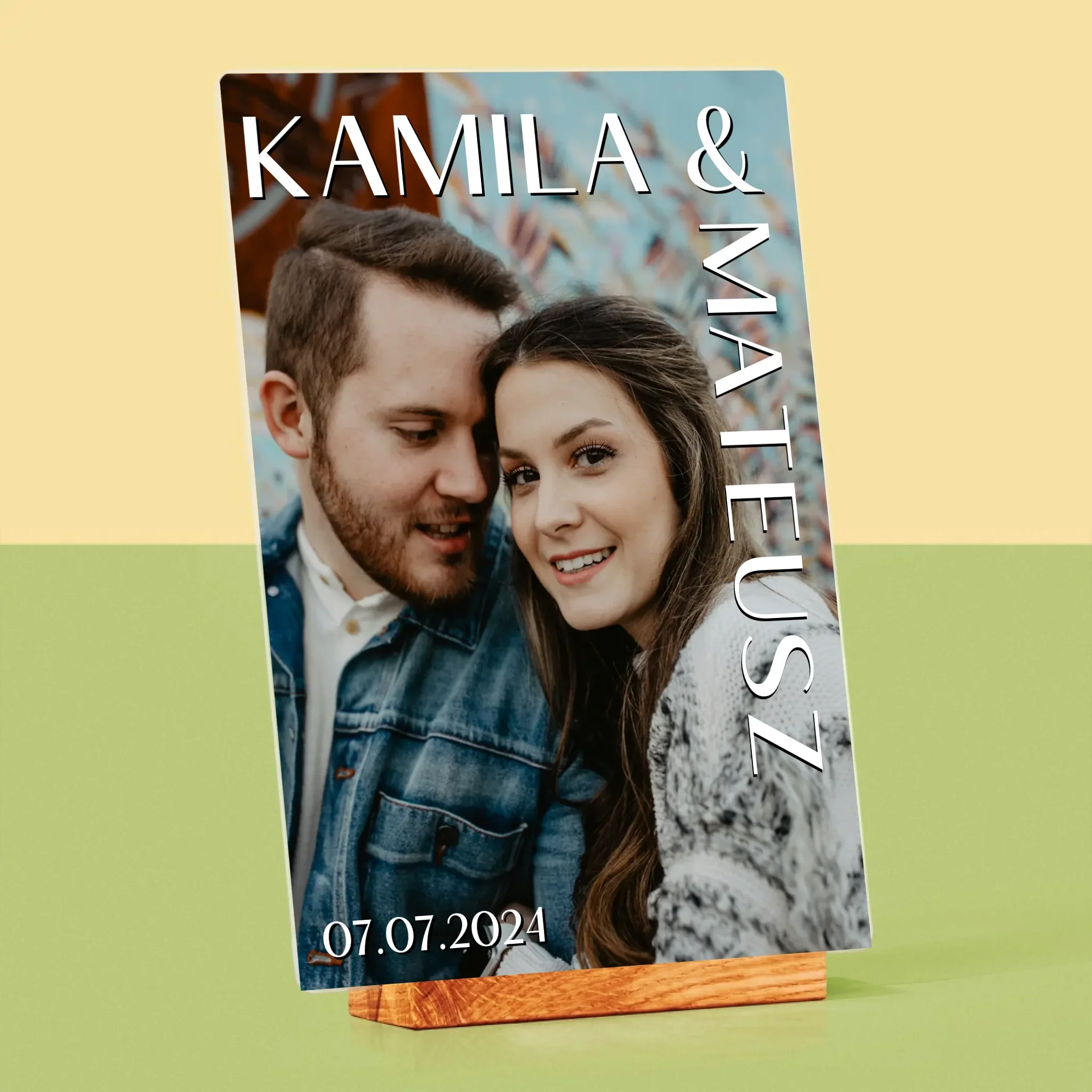 Zdjęcie i Podpis: Imiona Ślub - Wydruk Na Szkle Akrylowym - Image 4