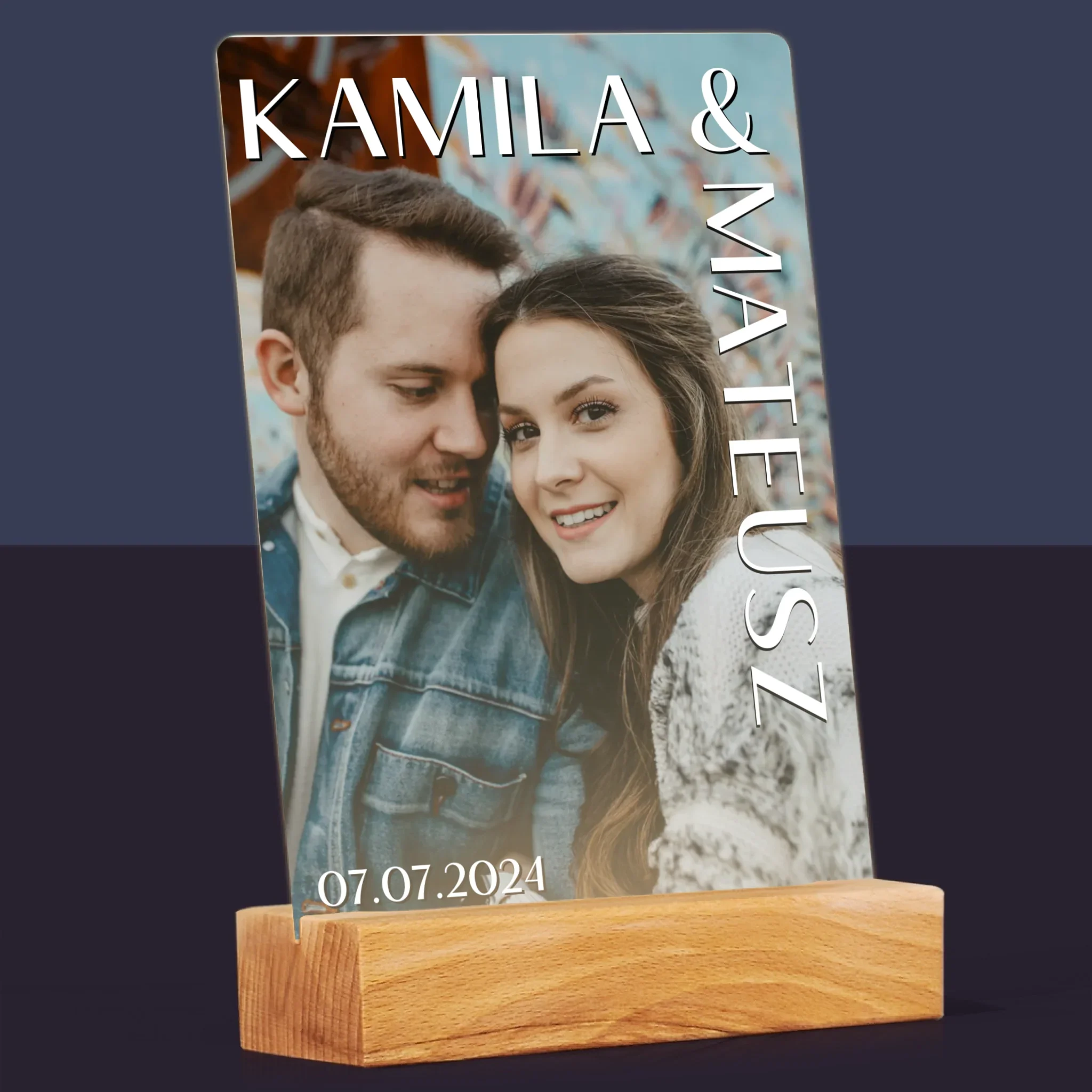 Zdjęcie i Podpis: Imiona Ślub - Wydruk Na Szkle Akrylowym - Image 8