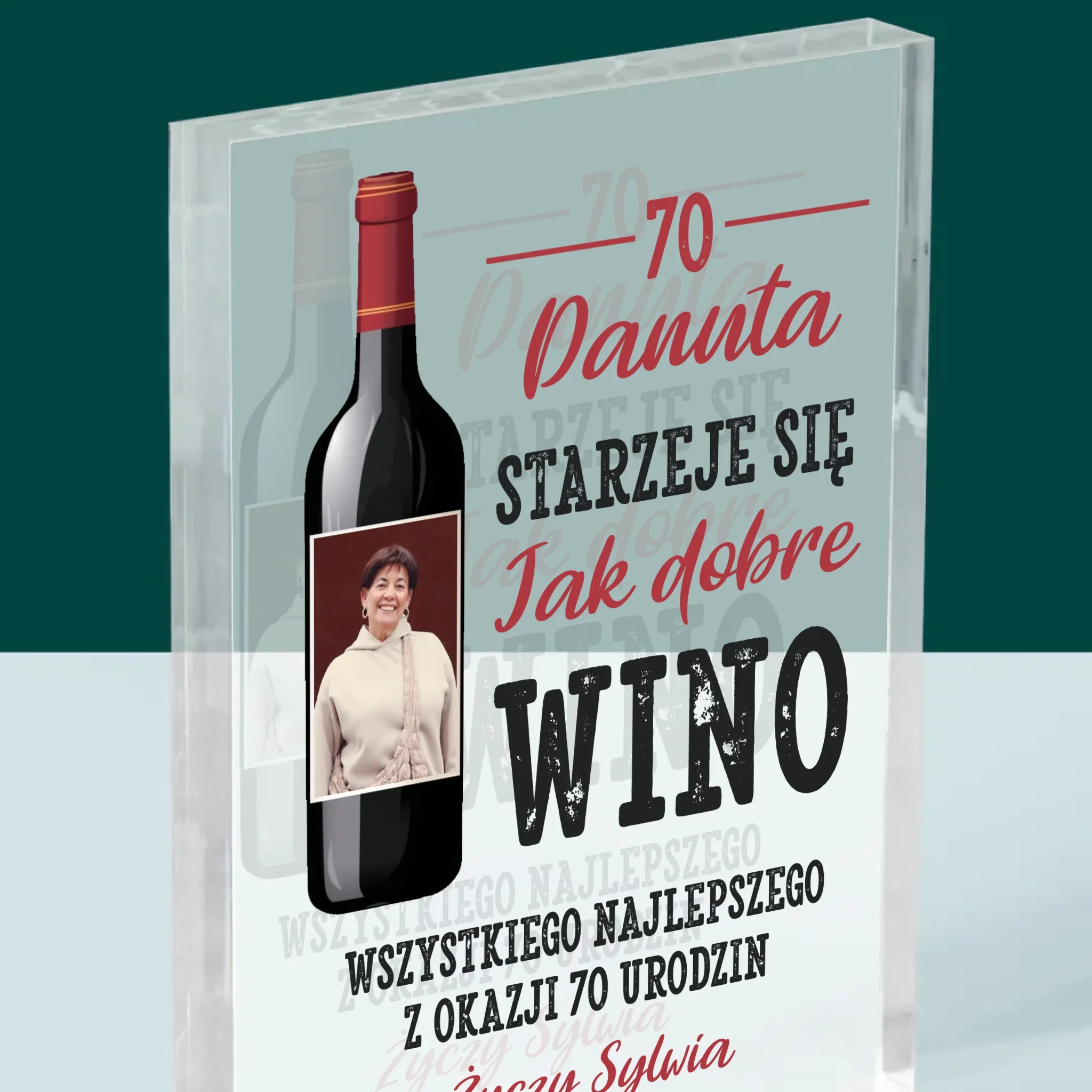 Zdjęcie I Podpis: Jak Dobre Wino - Blok Akrylowy z Nadrukiem - Image 2