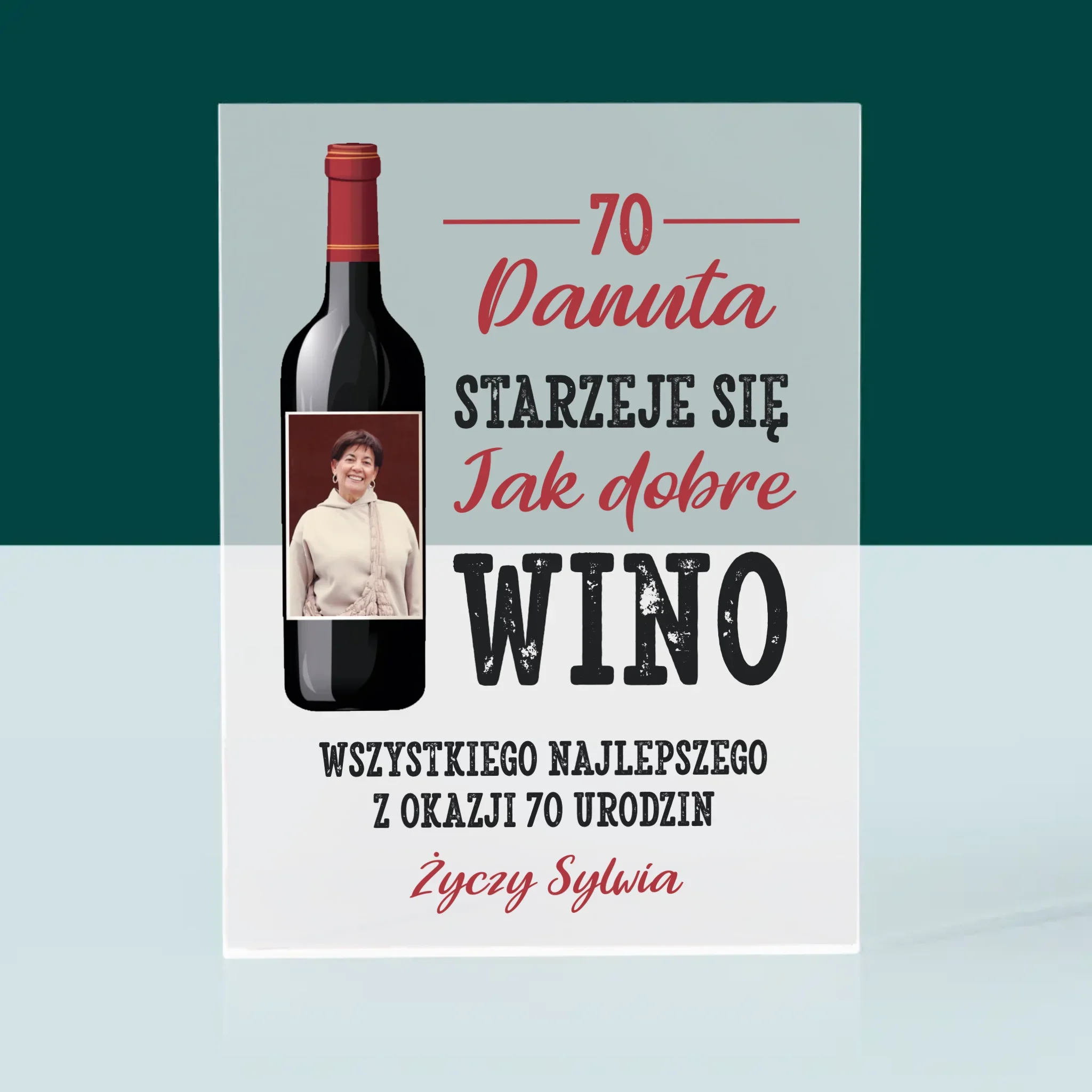 Zdjęcie I Podpis: Jak Dobre Wino - Blok Akrylowy z Nadrukiem - Image 3