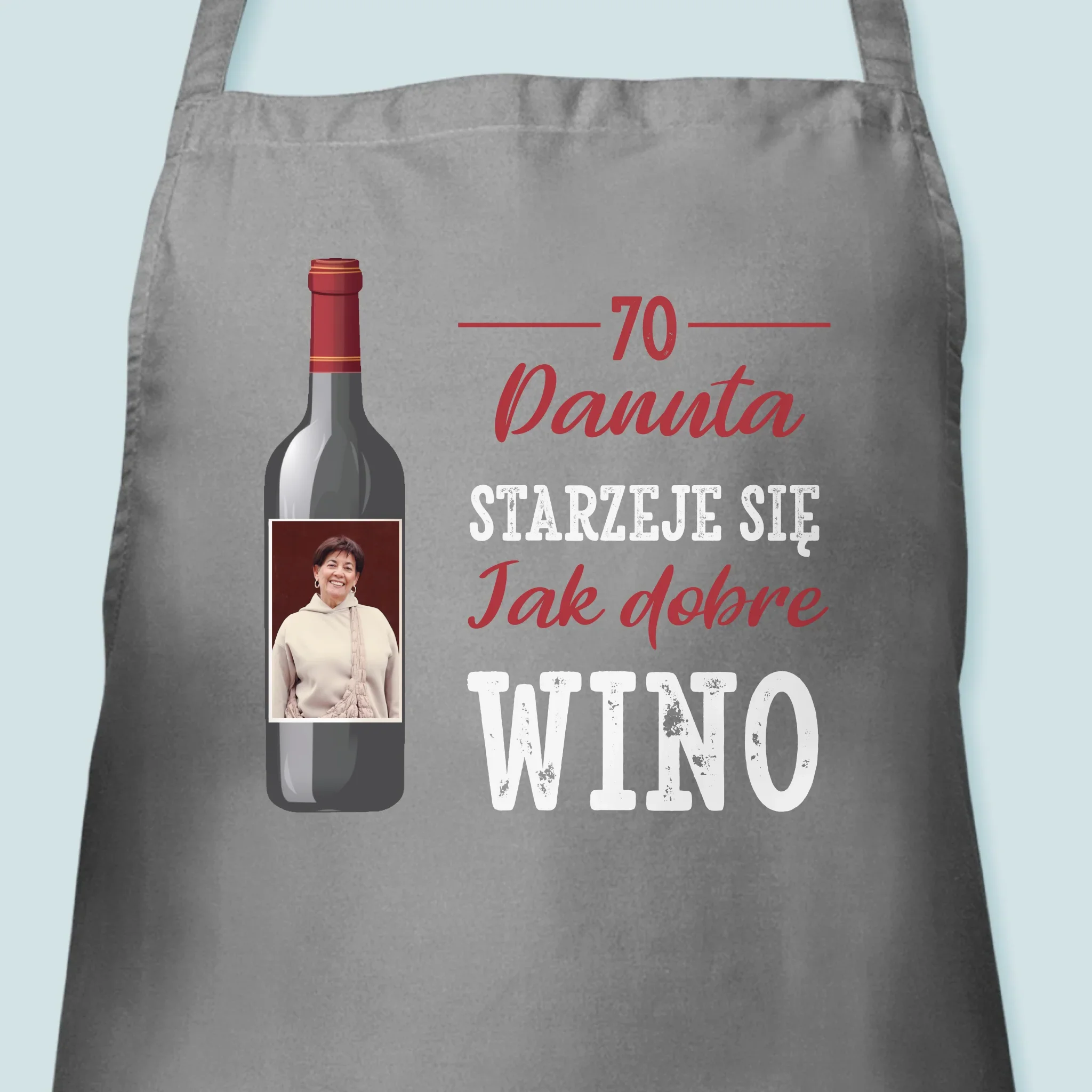 Zdjęcie I Podpis: Jak Dobre Wino - Fartuch z Nadrukiem - Image 3