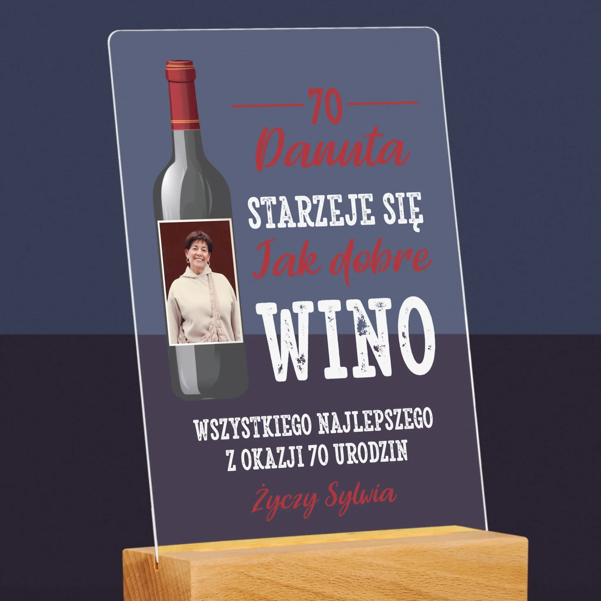 Zdjęcie I Podpis: Jak Dobre Wino - Wydruk Na Szkle Akrylowym - Image 6