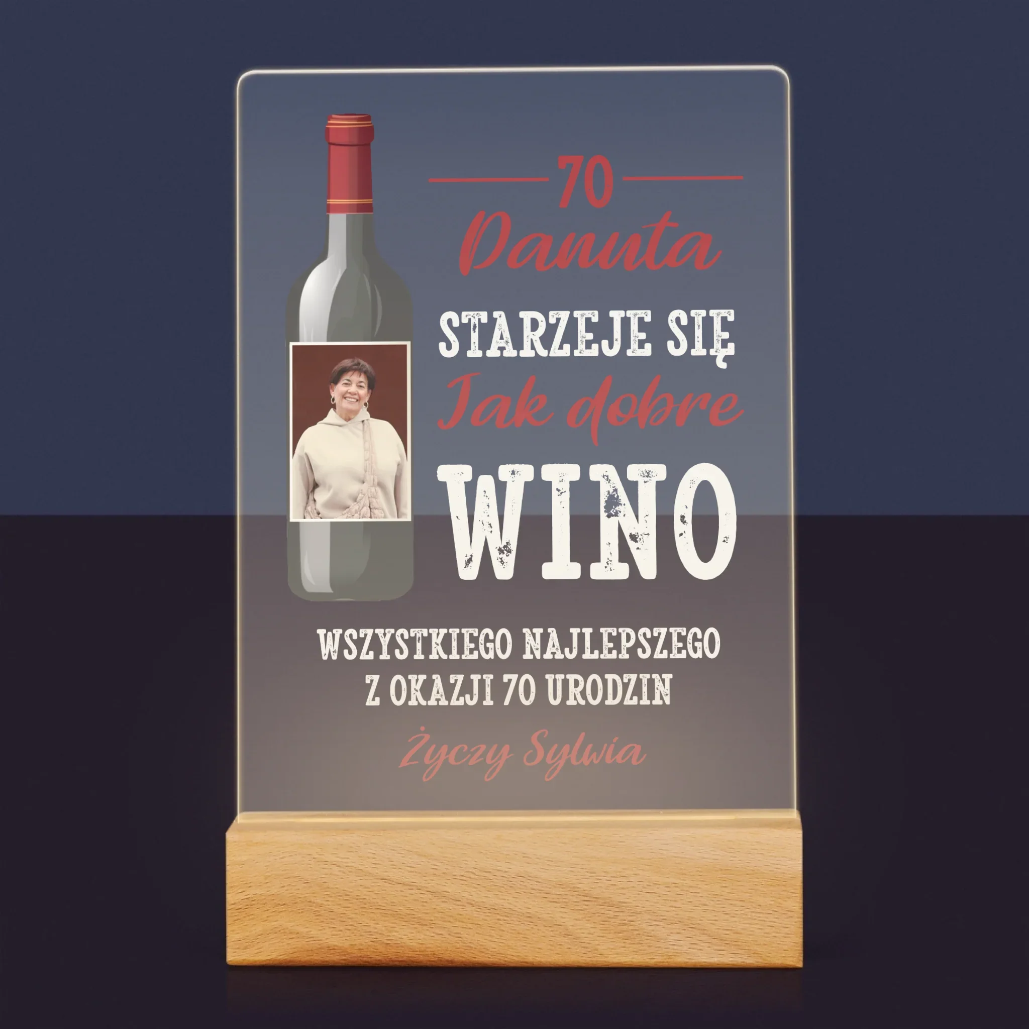 Zdjęcie I Podpis: Jak Dobre Wino - Wydruk Na Szkle Akrylowym - Image 7