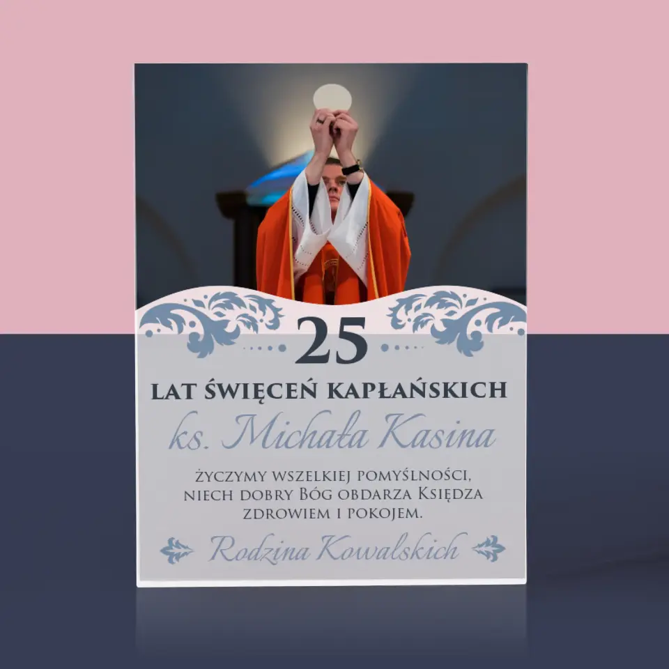 Zdjęcie i Podpis: Jubileusz Święceń Kapłańskich - Blok Akrylowy z Nadrukiem - Image 3