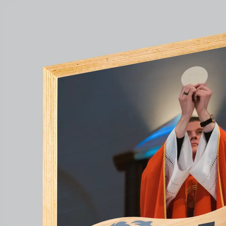 Zdjęcie i Podpis: Jubileusz Święceń Kapłańskich - Wydruk Na Drewnie - Image 4