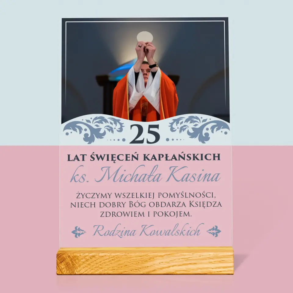 Zdjęcie i Podpis: Jubileusz Święceń Kapłańskich - Wydruk Na Szkle Akrylowym - Image 3