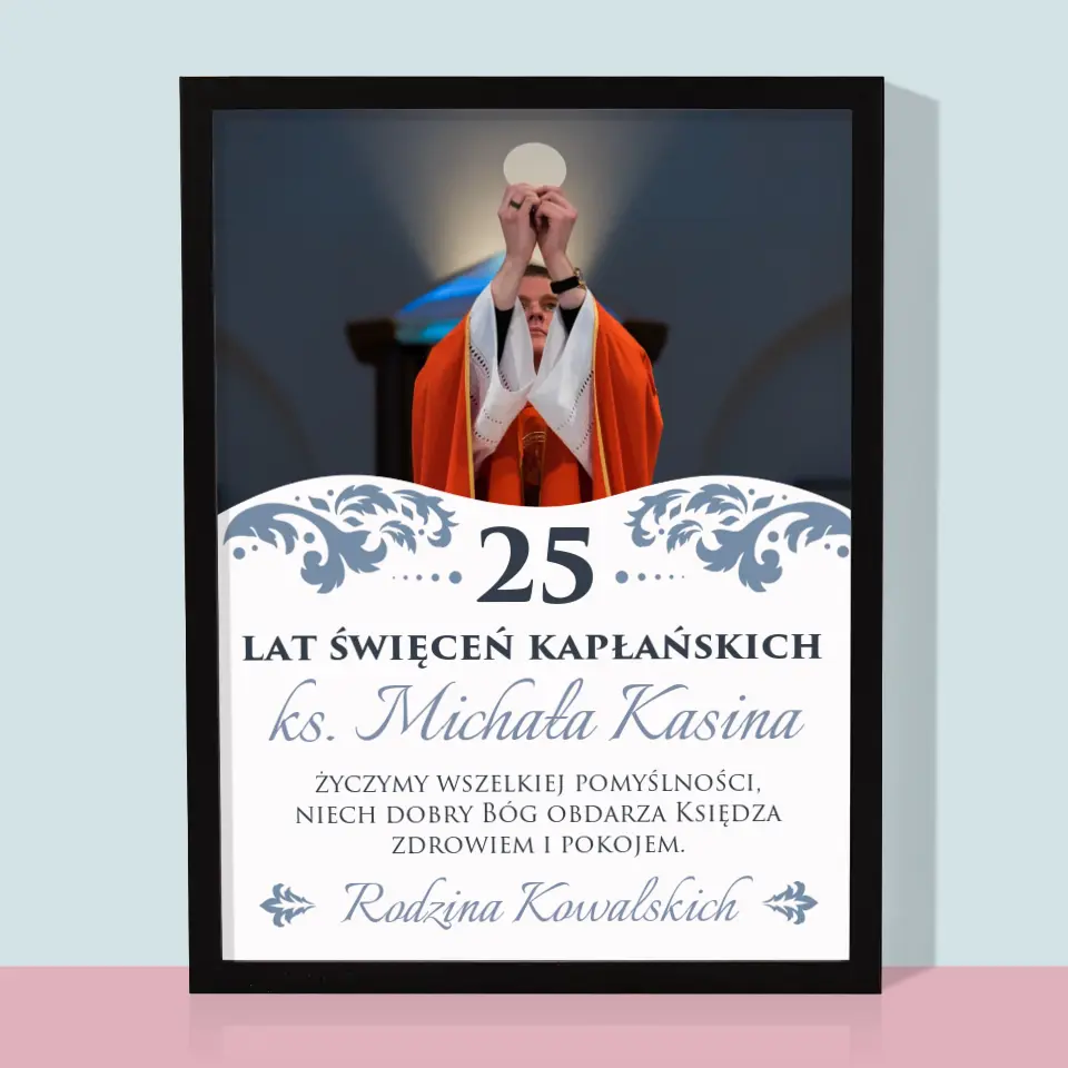 Zdjęcie i Podpis: Jubileusz Święceń Kapłańskich - Wydruk Obramowany - Image 5