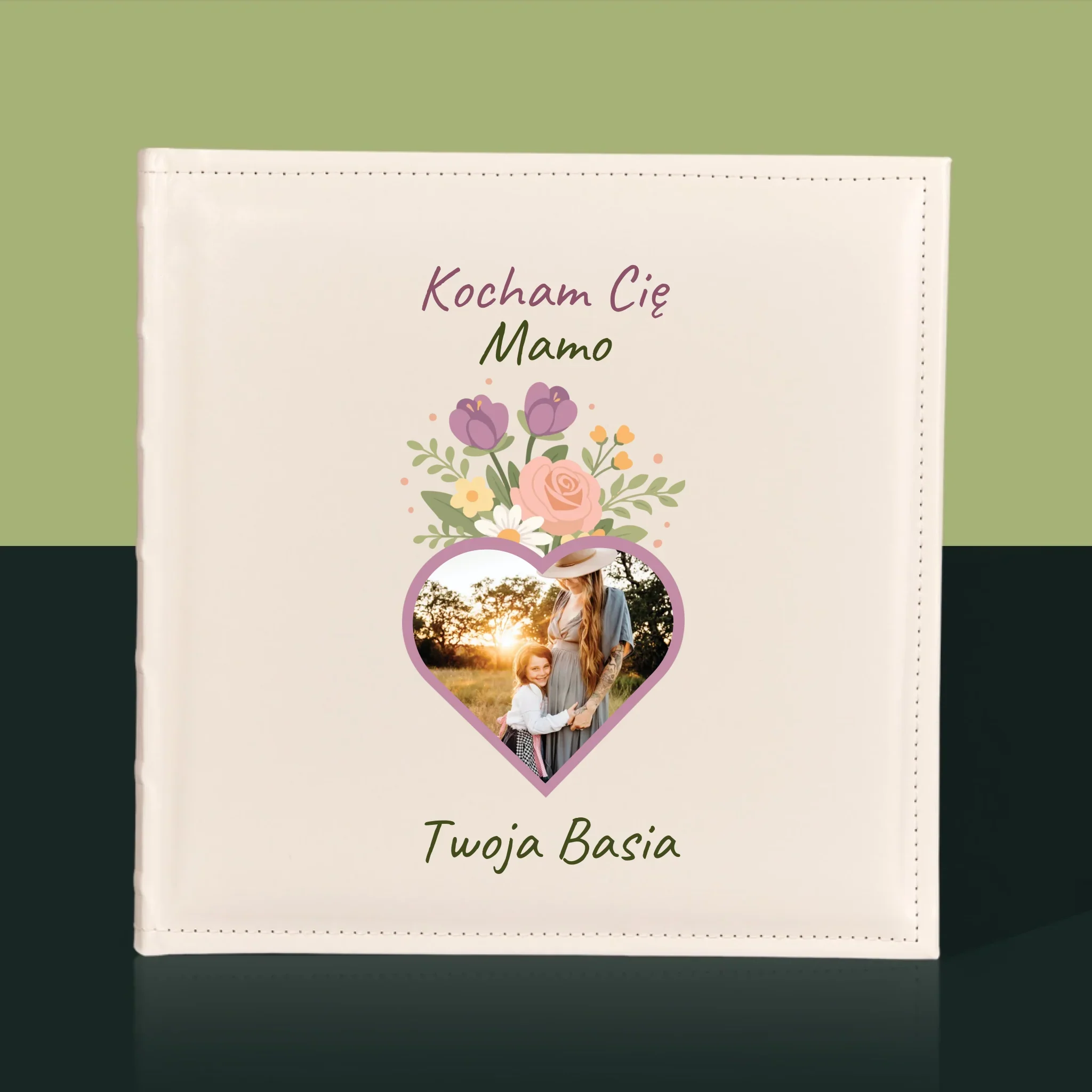 Zdjęcie i Podpis: Kocham Cię Mamo Kwiaty - Album Na Zdjęcia