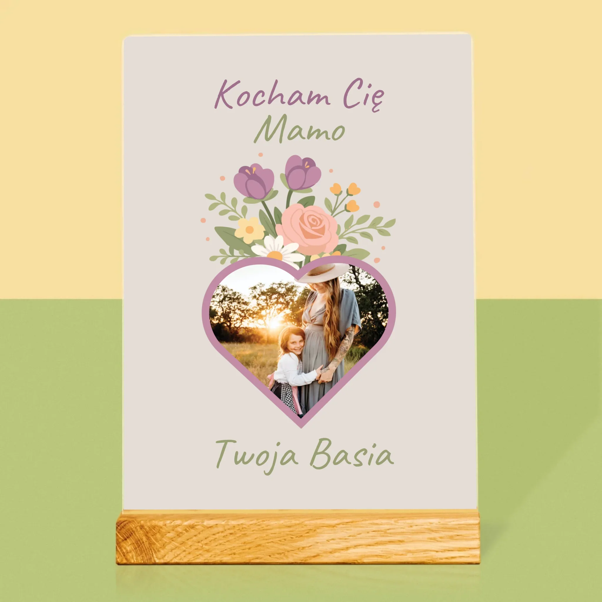 Zdjęcie i Podpis: Kocham Cię Mamo Kwiaty - Wydruk Na Szkle Akrylowym - Image 3