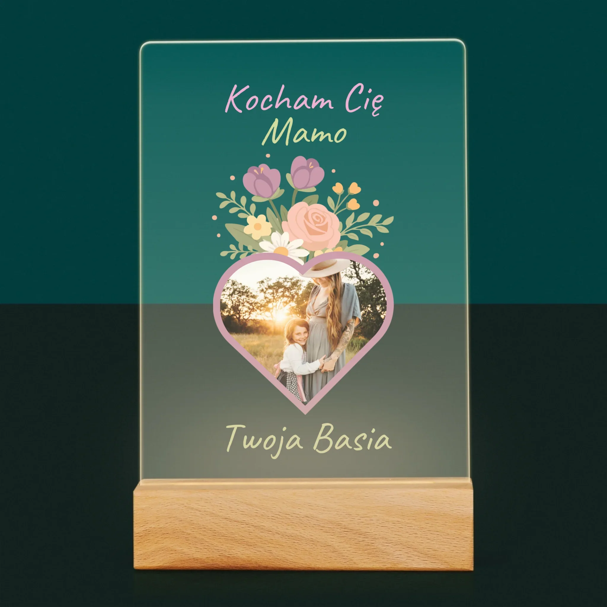 Zdjęcie i Podpis: Kocham Cię Mamo Kwiaty - Wydruk Na Szkle Akrylowym - Image 7