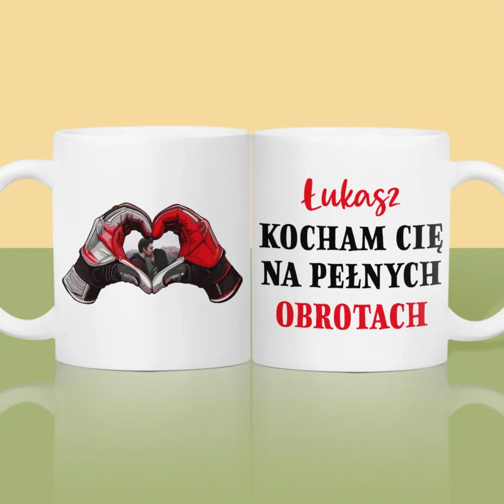 Zdjęcie I Podpis: Kocham Cię Na Pełnych Obrotach - Kubek z Nadrukiem - Image 2