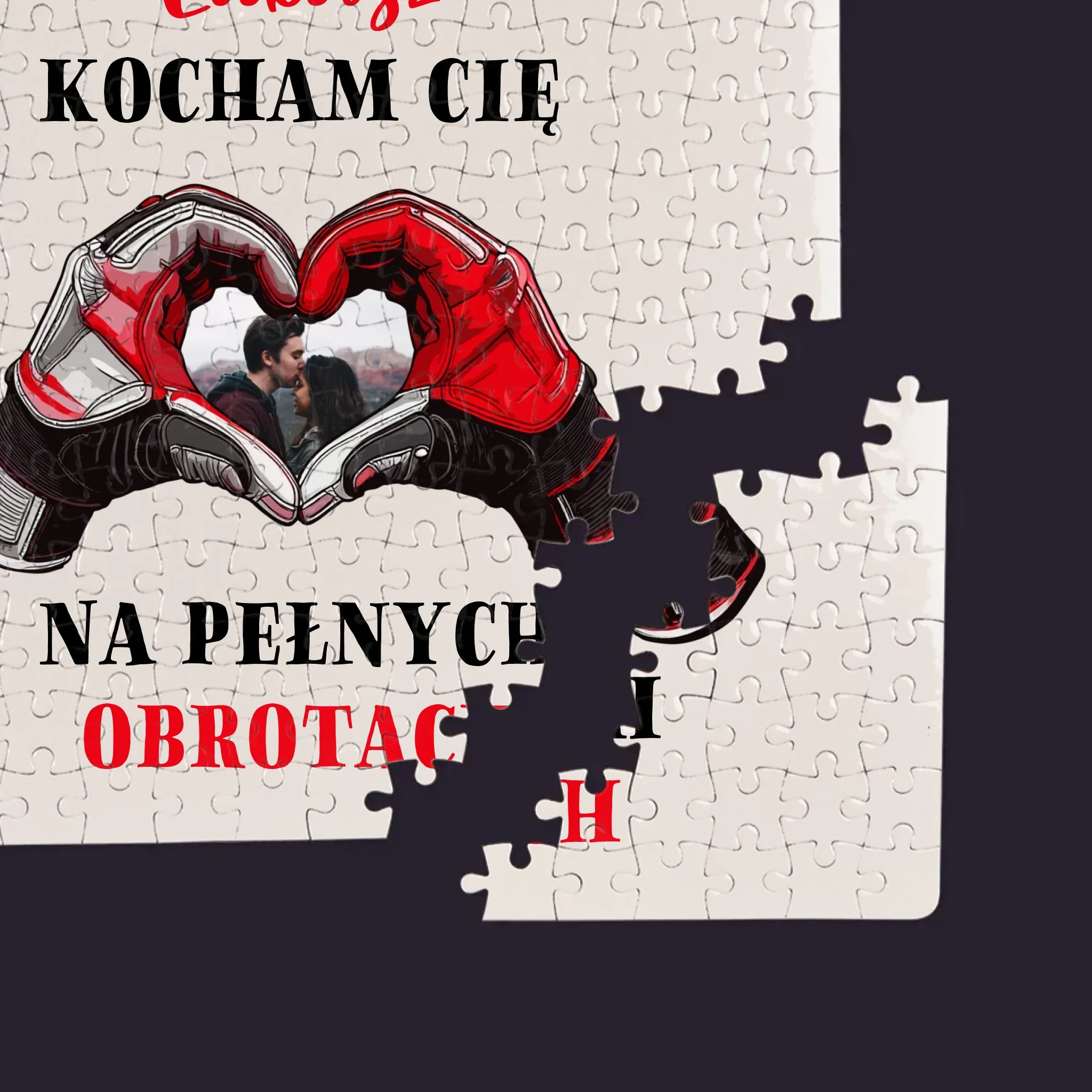 Zdjęcie I Podpis: Kocham Cię Na Pełnych Obrotach - Personalizowane Puzzle - Image 2