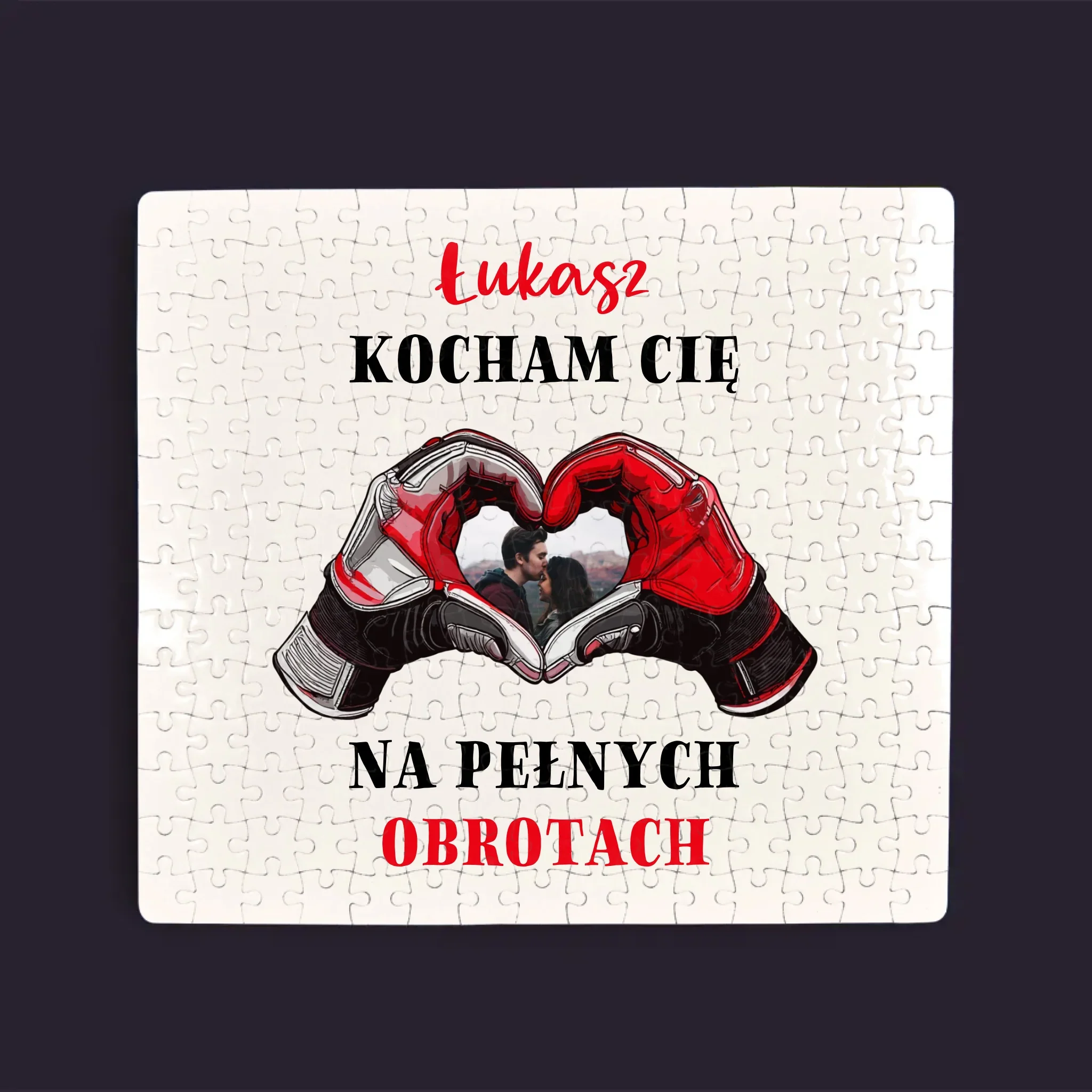 Zdjęcie I Podpis: Kocham Cię Na Pełnych Obrotach - Personalizowane Puzzle - Image 3