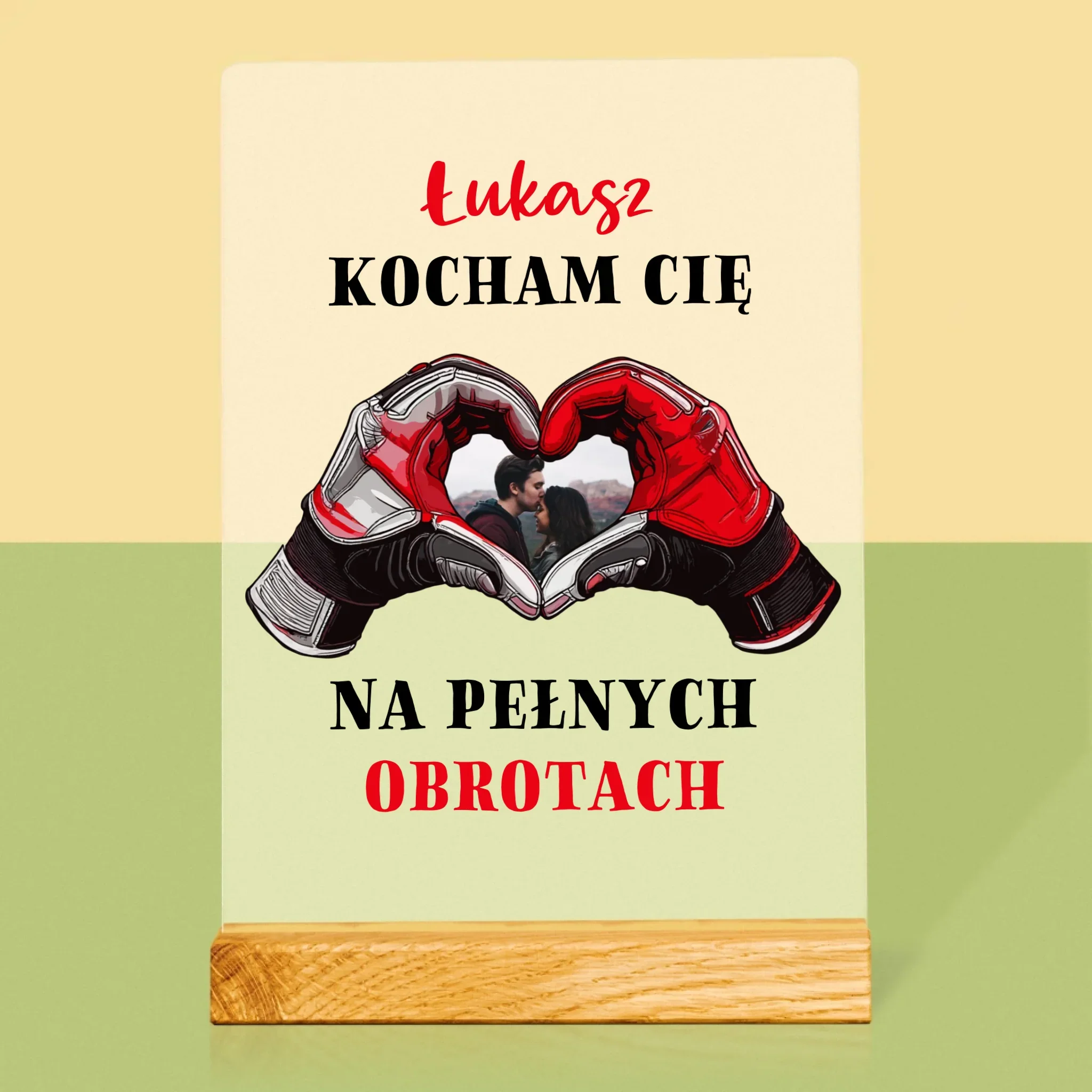 Zdjęcie I Podpis: Kocham Cię Na Pełnych Obrotach - Wydruk Na Szkle Akrylowym - Image 3