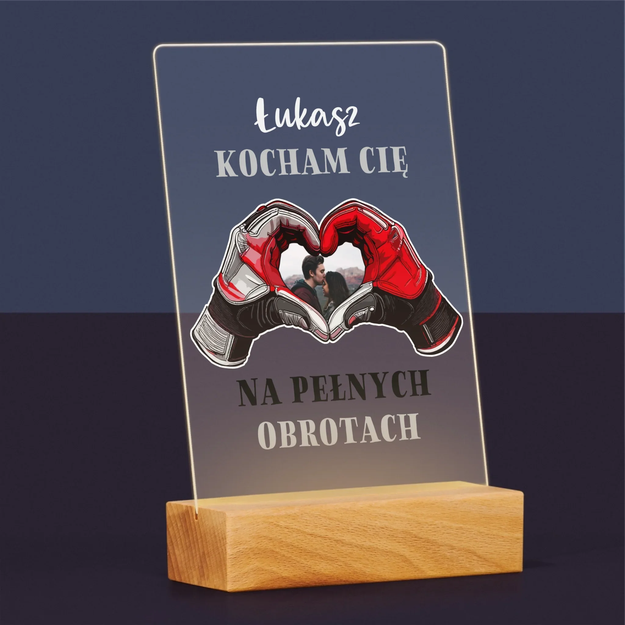 Zdjęcie I Podpis: Kocham Cię Na Pełnych Obrotach - Wydruk Na Szkle Akrylowym - Image 5
