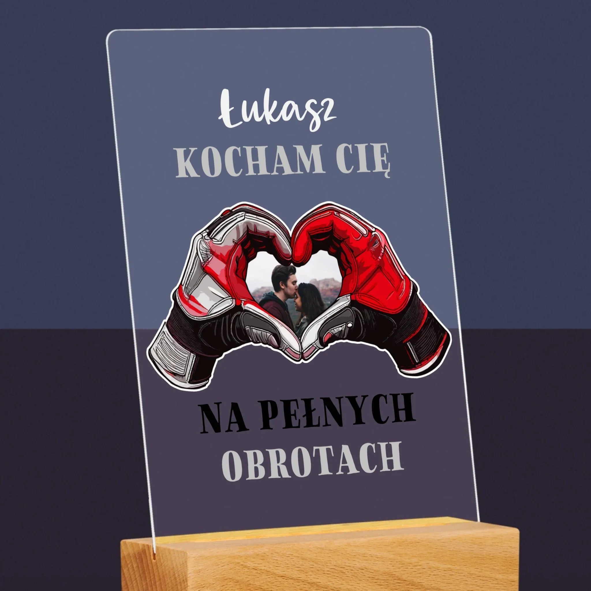 Zdjęcie I Podpis: Kocham Cię Na Pełnych Obrotach - Wydruk Na Szkle Akrylowym - Image 6