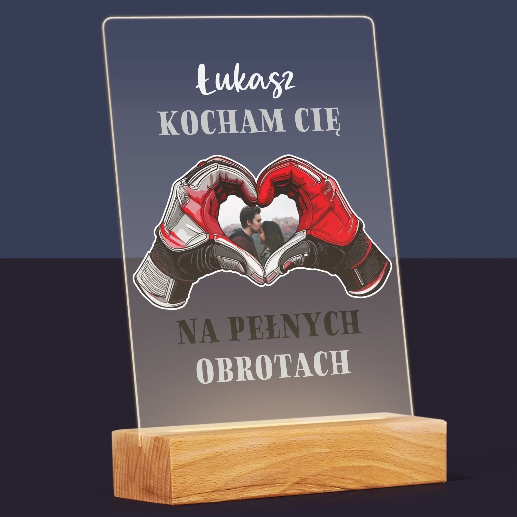 Zdjęcie I Podpis: Kocham Cię Na Pełnych Obrotach - Wydruk Na Szkle Akrylowym - Image 8