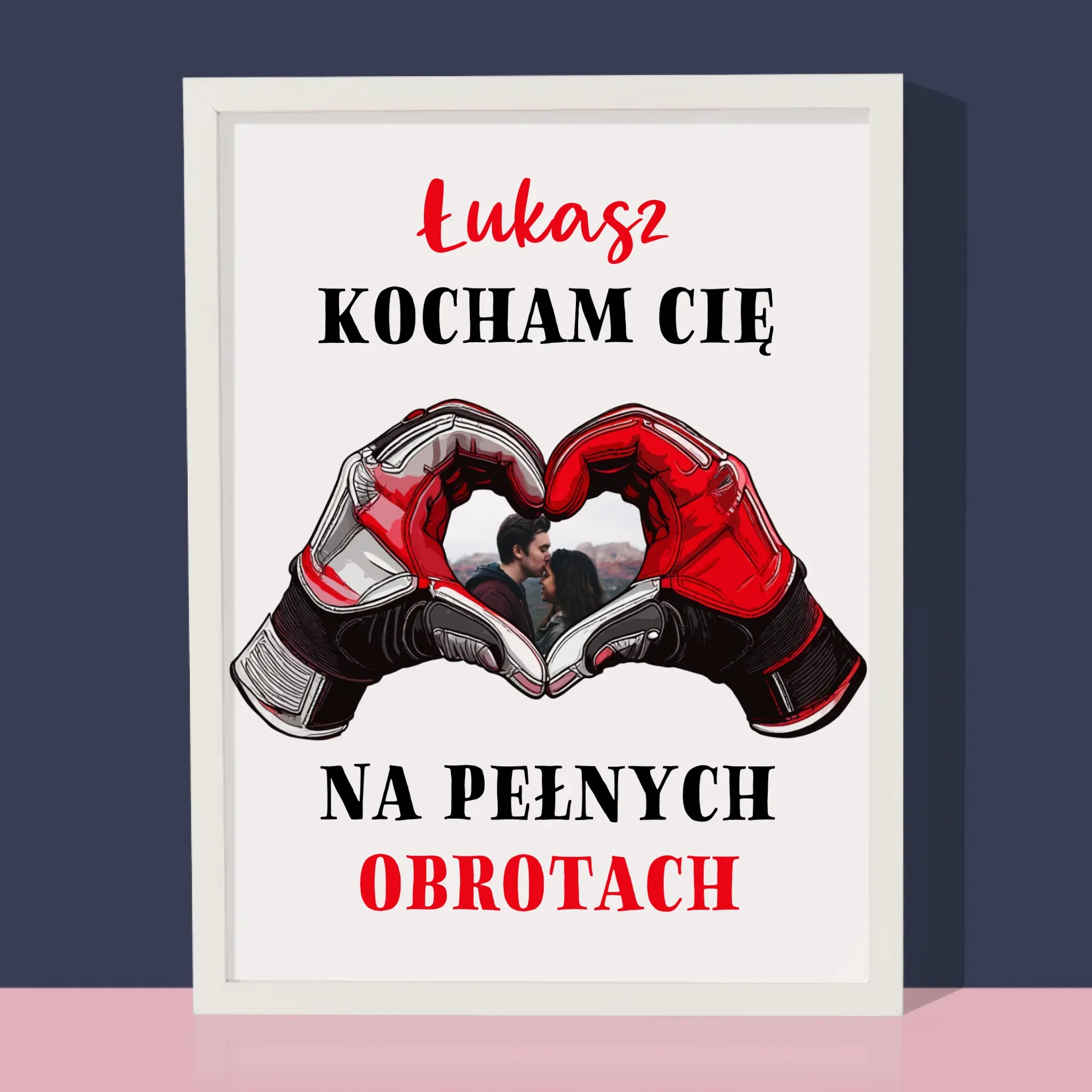 Zdjęcie I Podpis: Kocham Cię Na Pełnych Obrotach - Wydruk Obramowany - Image 4