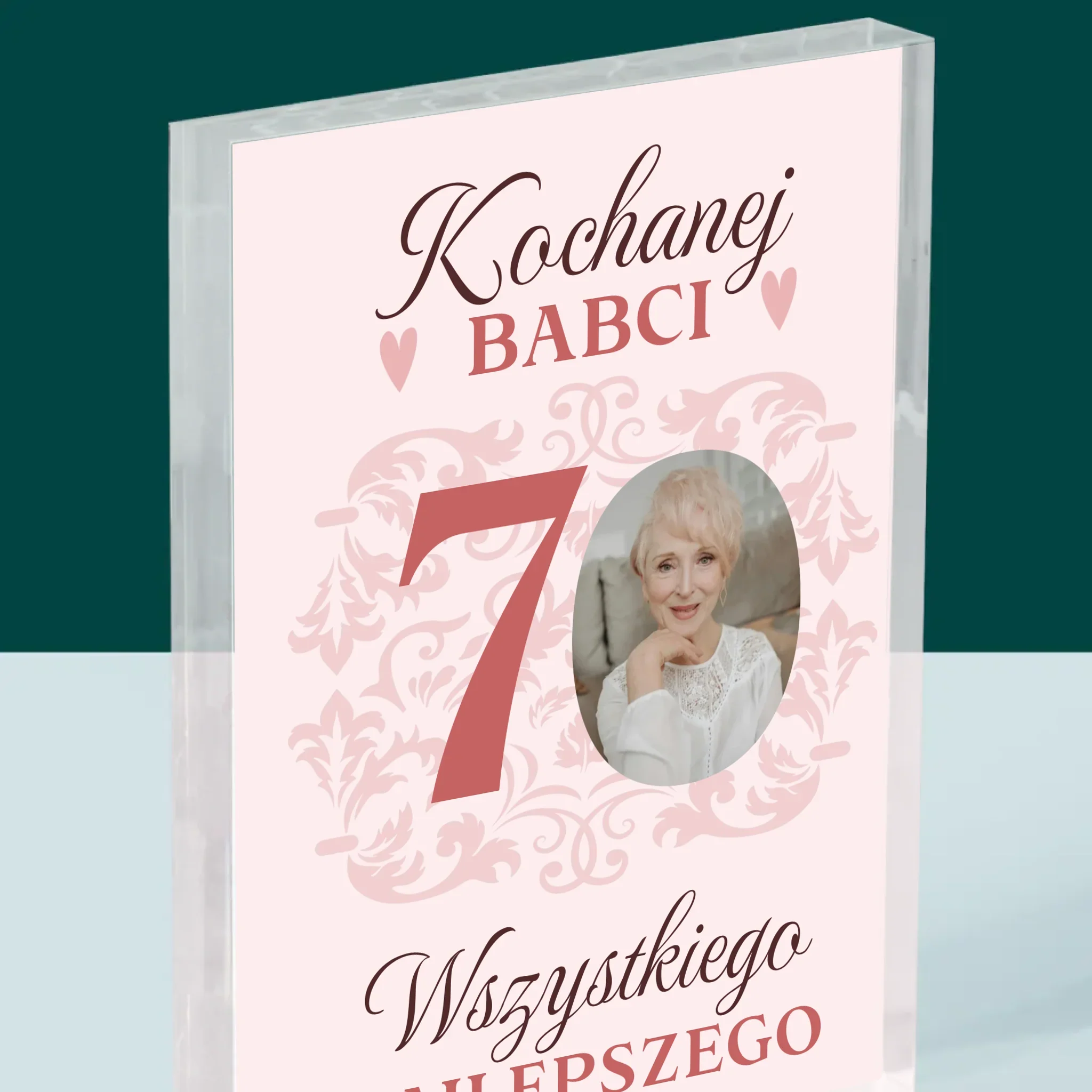 Zdjęcie I Podpis: Kochanej Babci Wszystkiego Najlepszego - Blok Akrylowy z Nadrukiem - Image 2