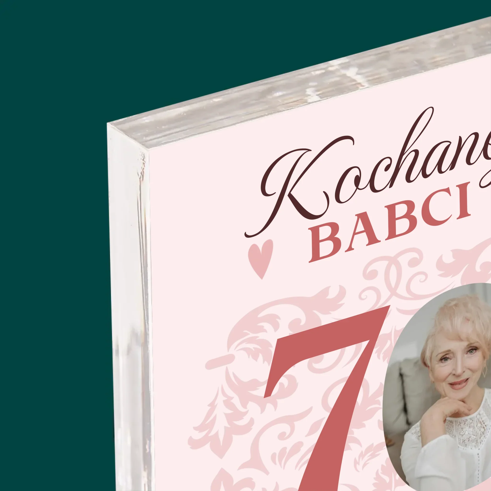 Zdjęcie I Podpis: Kochanej Babci Wszystkiego Najlepszego - Blok Akrylowy z Nadrukiem - Image 4