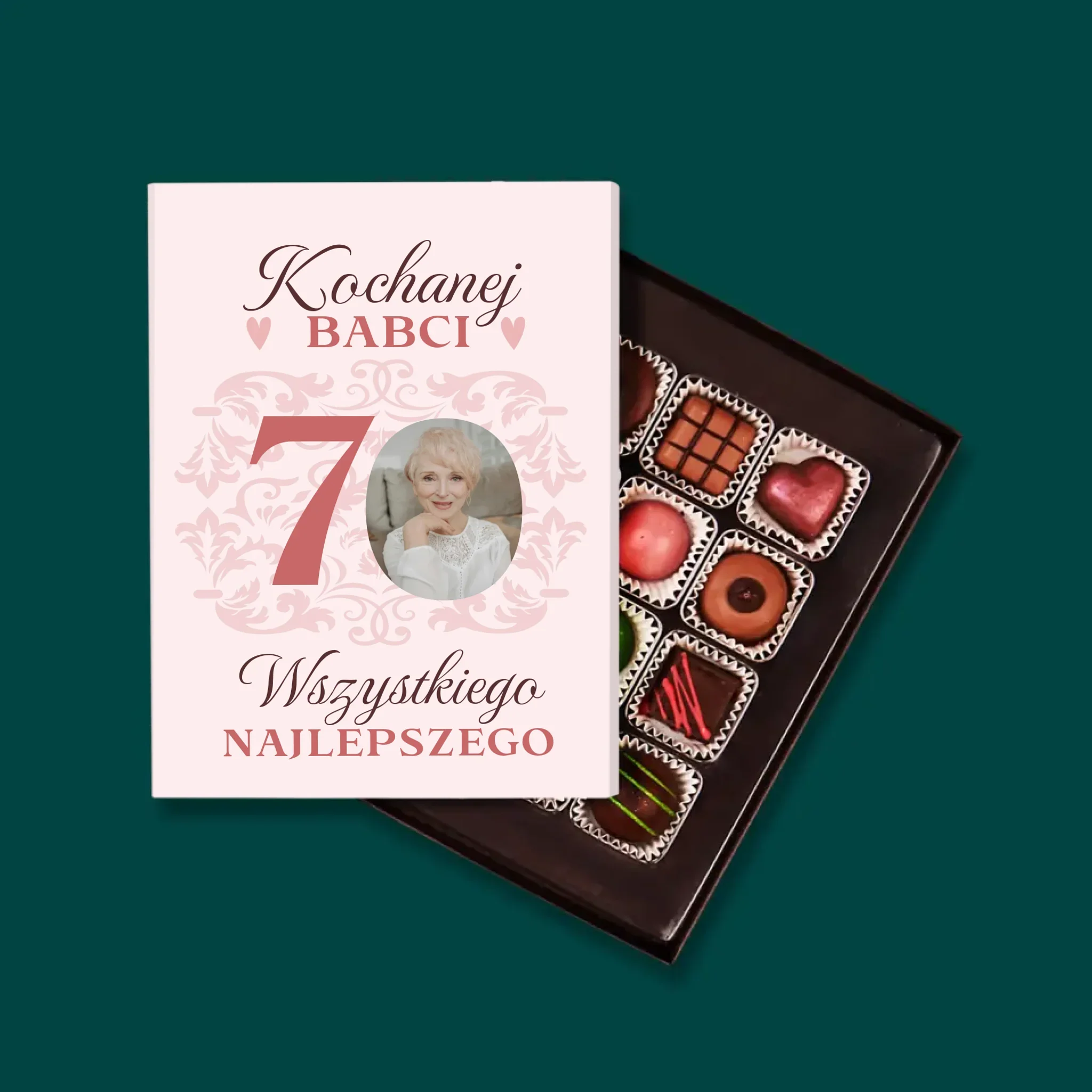 Zdjęcie I Podpis: Kochanej Babci Wszystkiego Najlepszego - Personalizowane Praliny