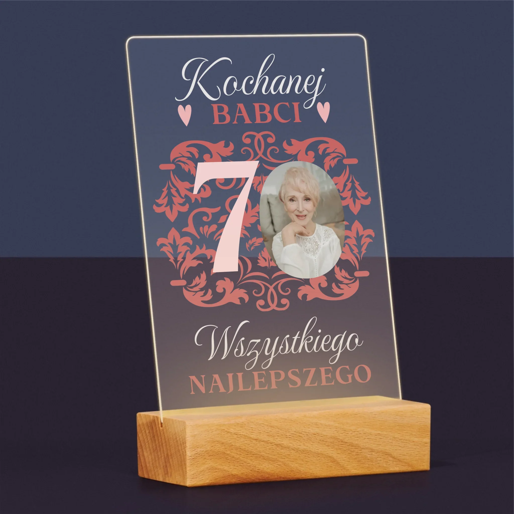 Zdjęcie I Podpis: Kochanej Babci Wszystkiego Najlepszego - Wydruk Na Szkle Akrylowym - Image 5