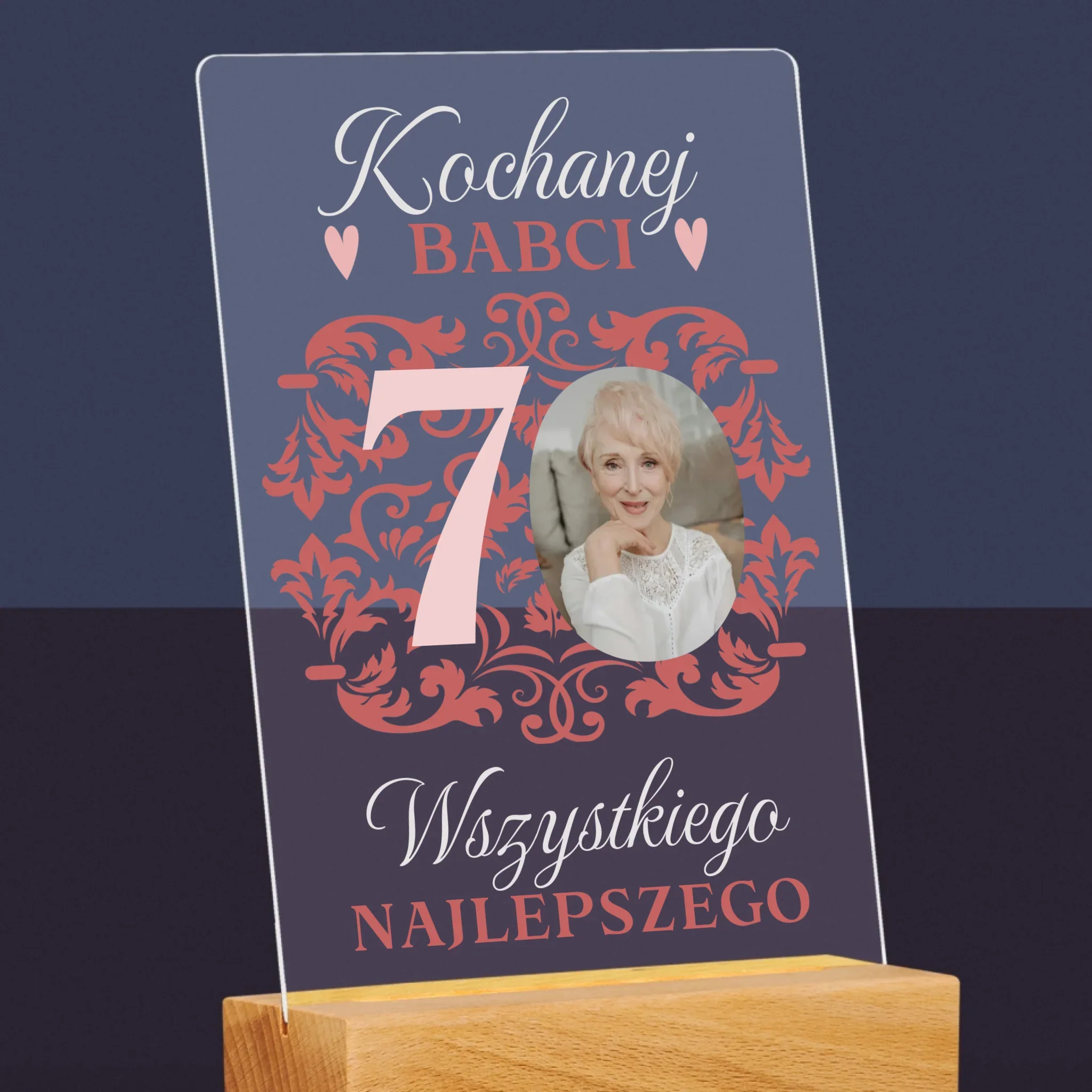 Zdjęcie I Podpis: Kochanej Babci Wszystkiego Najlepszego - Wydruk Na Szkle Akrylowym - Image 6