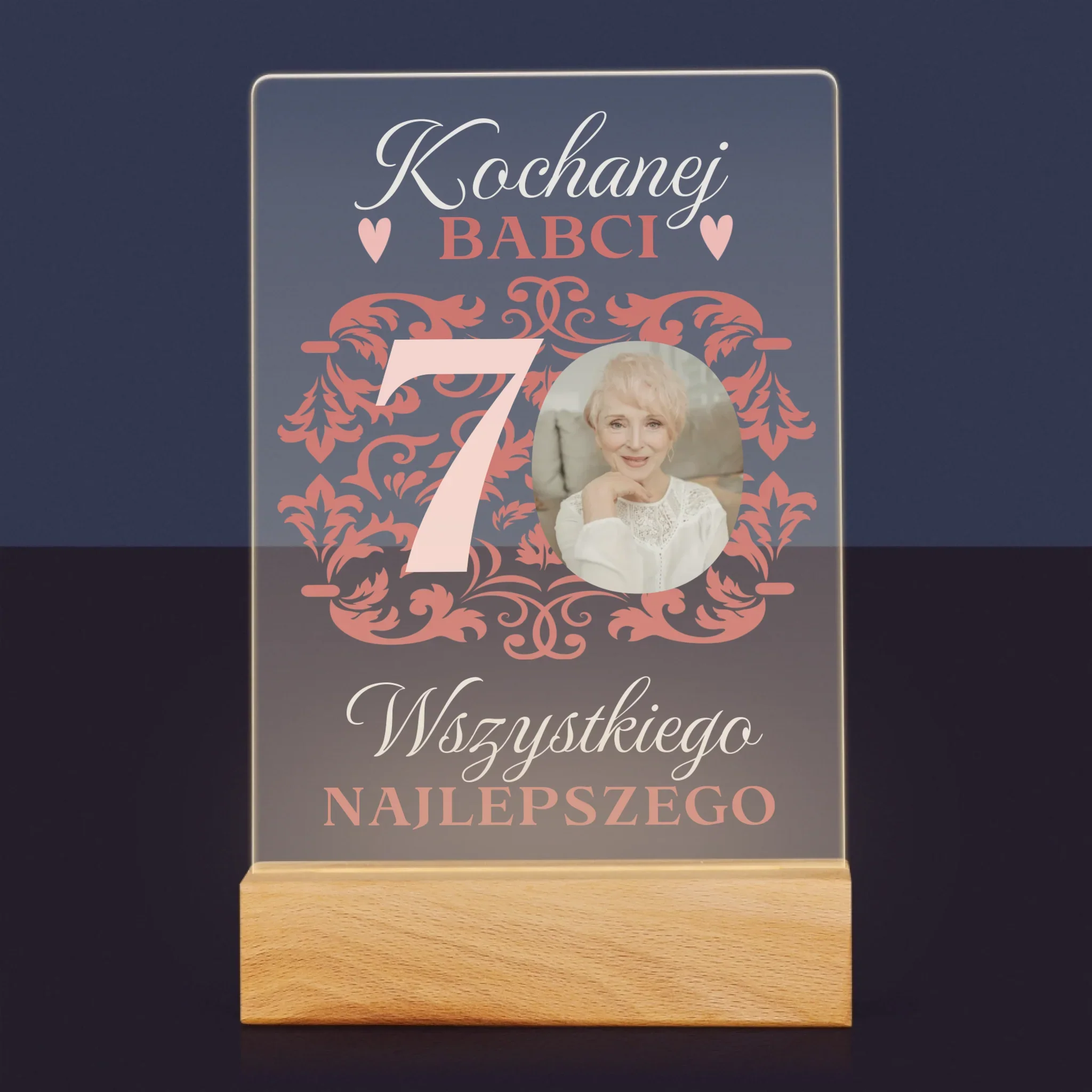 Zdjęcie I Podpis: Kochanej Babci Wszystkiego Najlepszego - Wydruk Na Szkle Akrylowym - Image 7