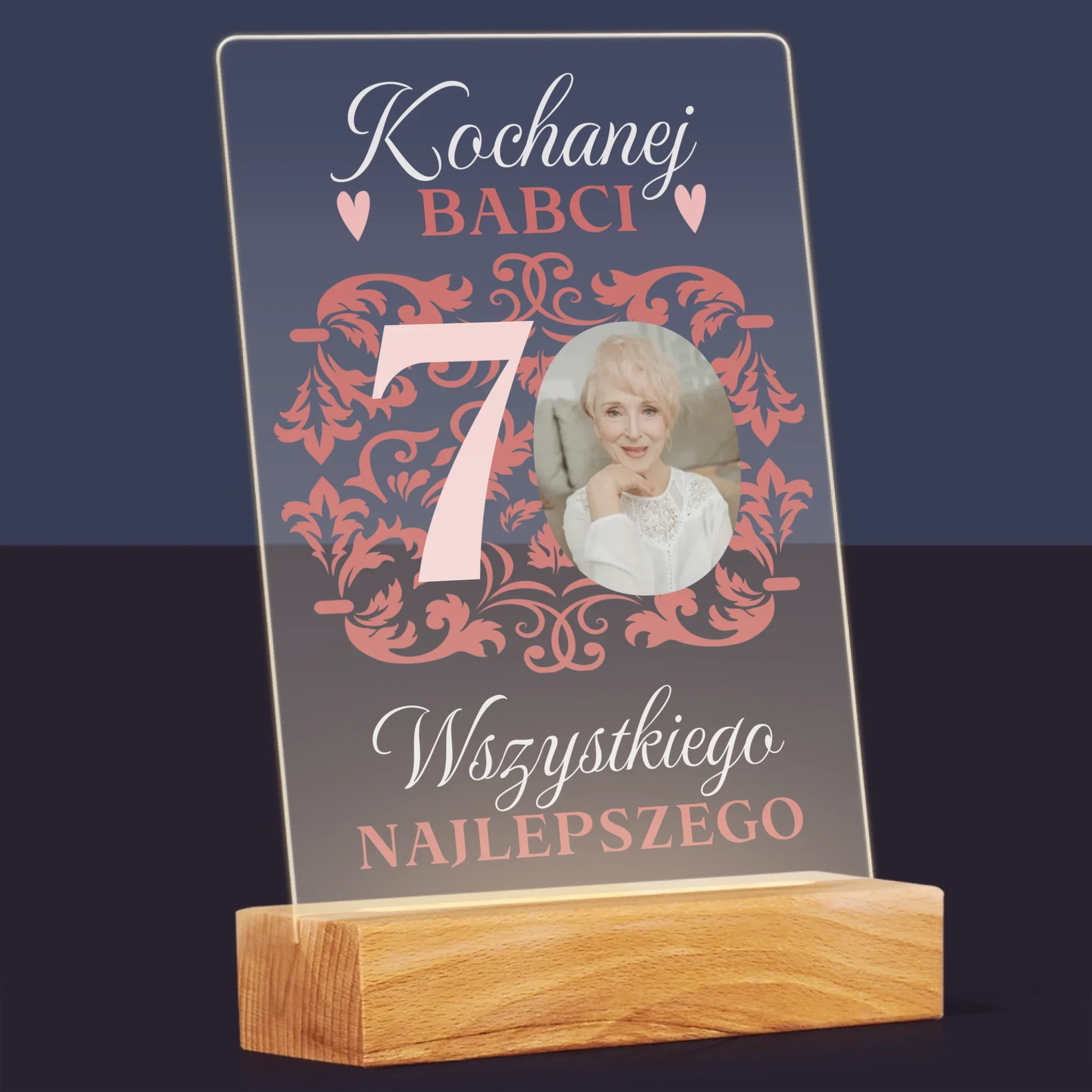 Zdjęcie I Podpis: Kochanej Babci Wszystkiego Najlepszego - Wydruk Na Szkle Akrylowym - Image 8