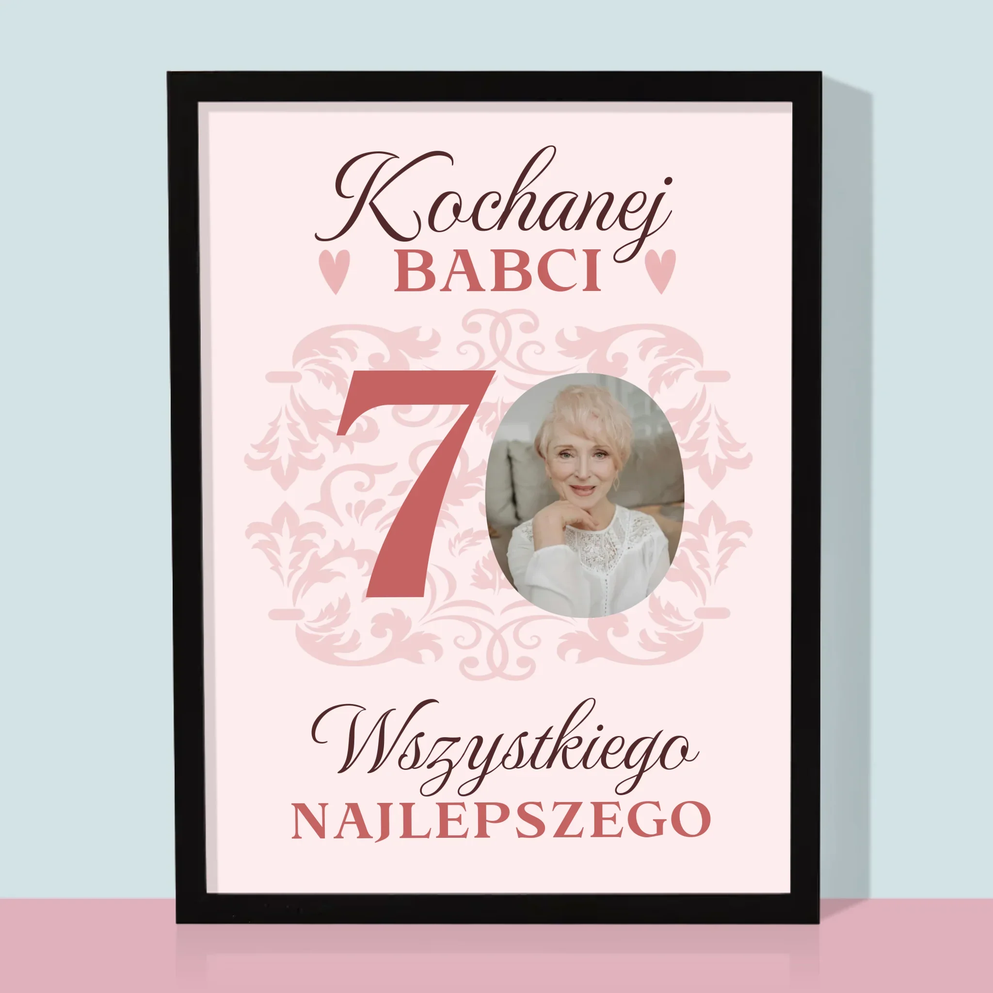 Zdjęcie I Podpis: Kochanej Babci Wszystkiego Najlepszego - Wydruk Obramowany
