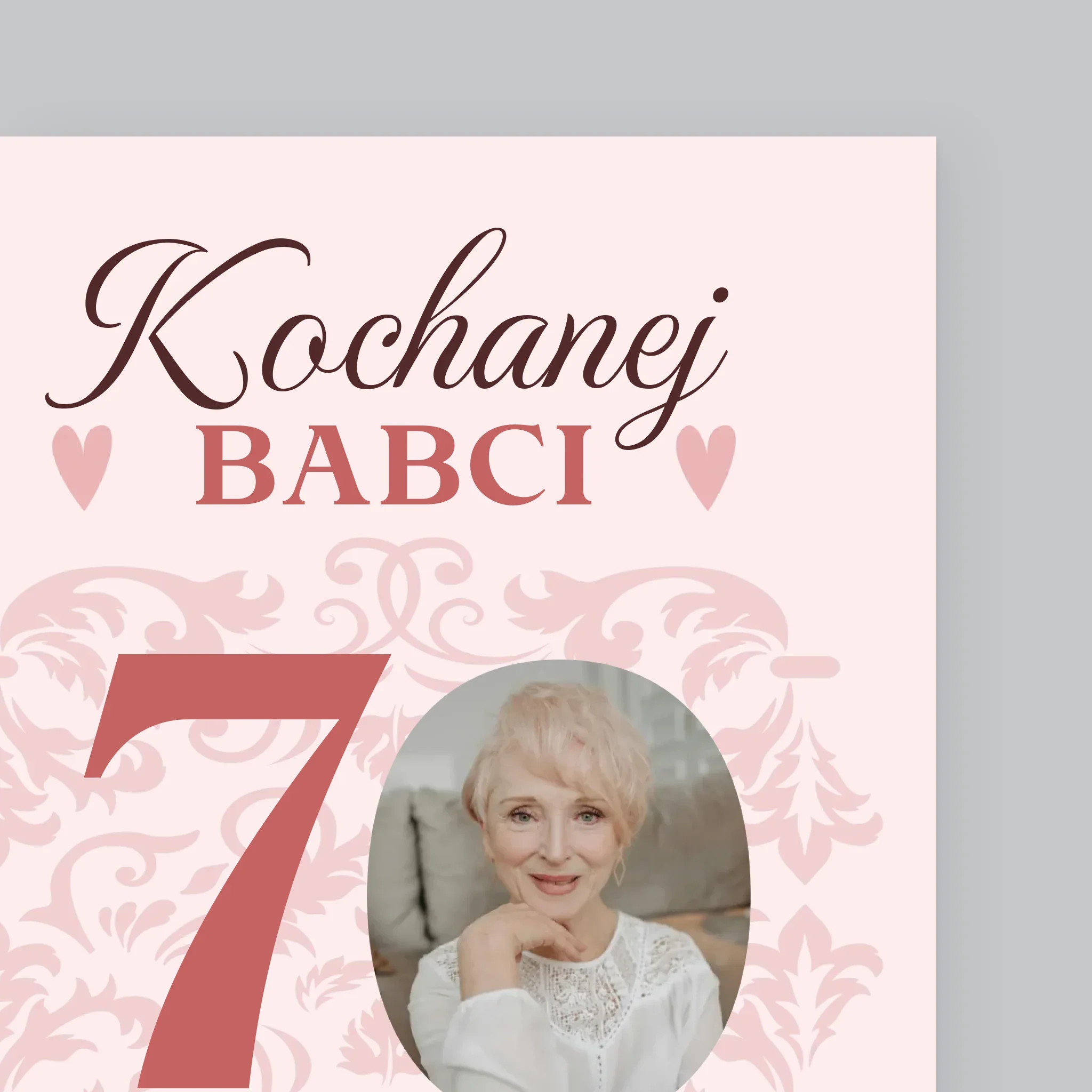 Zdjęcie I Podpis: Kochanej Babci Wszystkiego Najlepszego - Wydruk Obramowany - Image 10