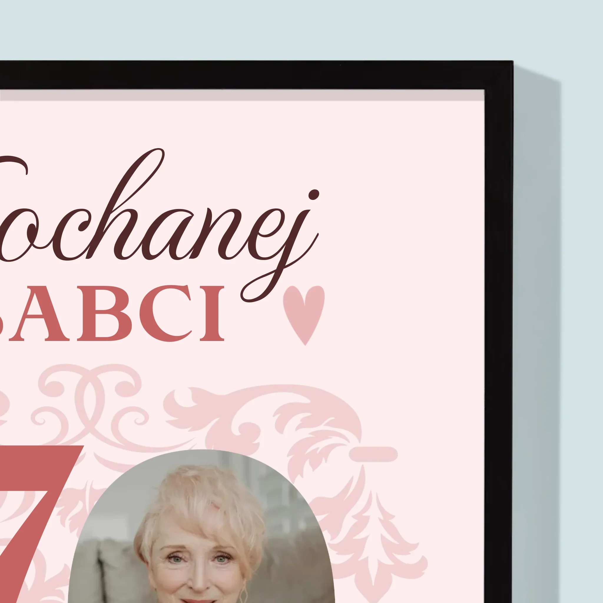Zdjęcie I Podpis: Kochanej Babci Wszystkiego Najlepszego - Wydruk Obramowany - Image 2