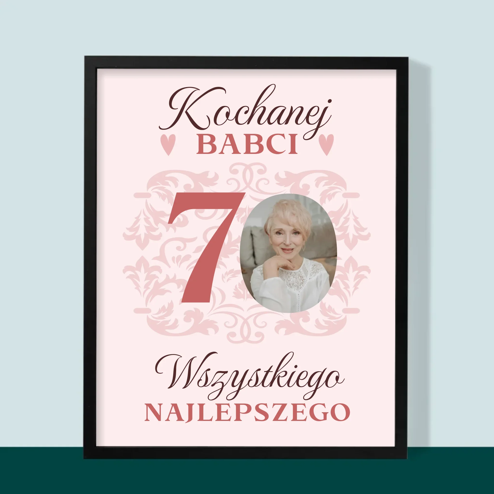 Zdjęcie I Podpis: Kochanej Babci Wszystkiego Najlepszego - Wydruk Obramowany - Image 5