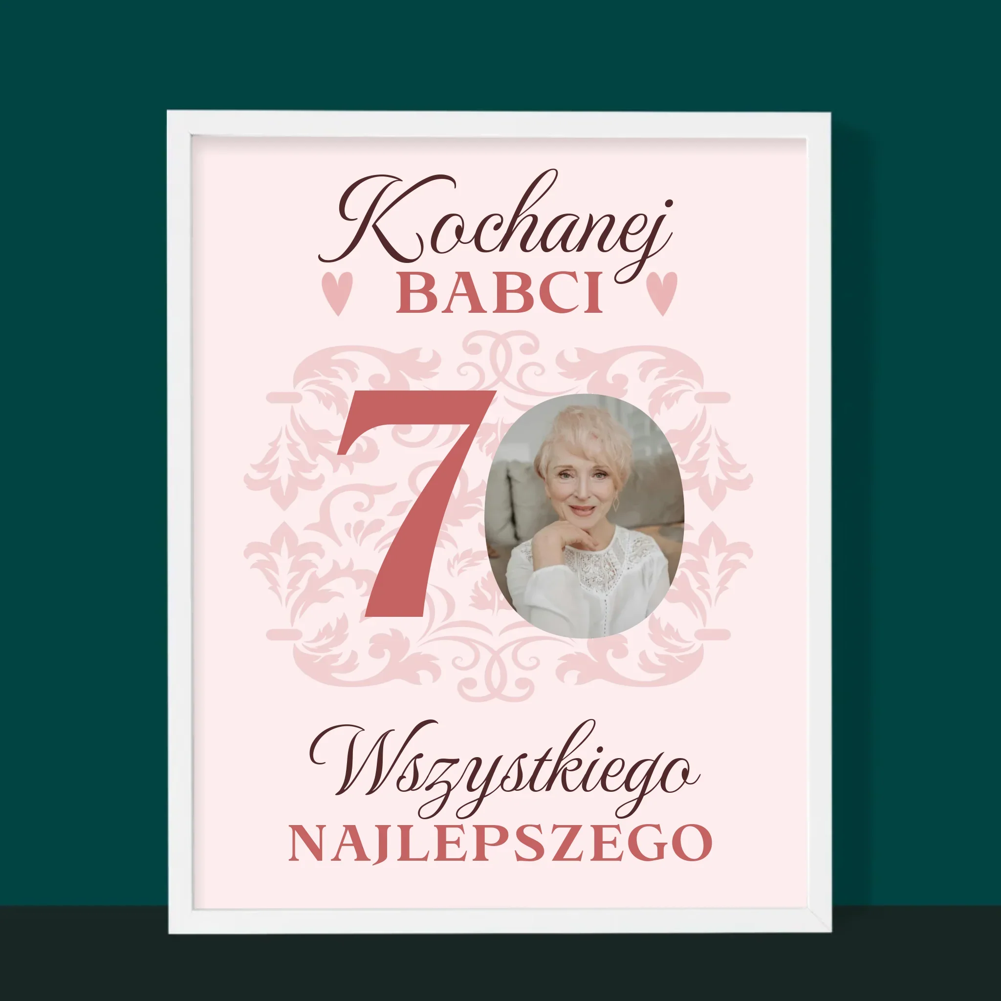 Zdjęcie I Podpis: Kochanej Babci Wszystkiego Najlepszego - Wydruk Obramowany - Image 6