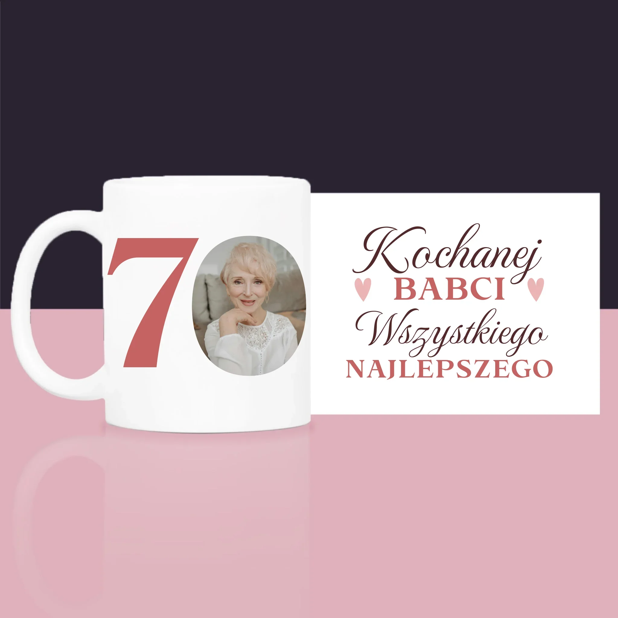 Zdjęcie i Podpis: Kochanej Babci Wszystkiego Najlepszego - Zestaw prezentowy z kubkiem, herbatą i słodkościami - Image 5