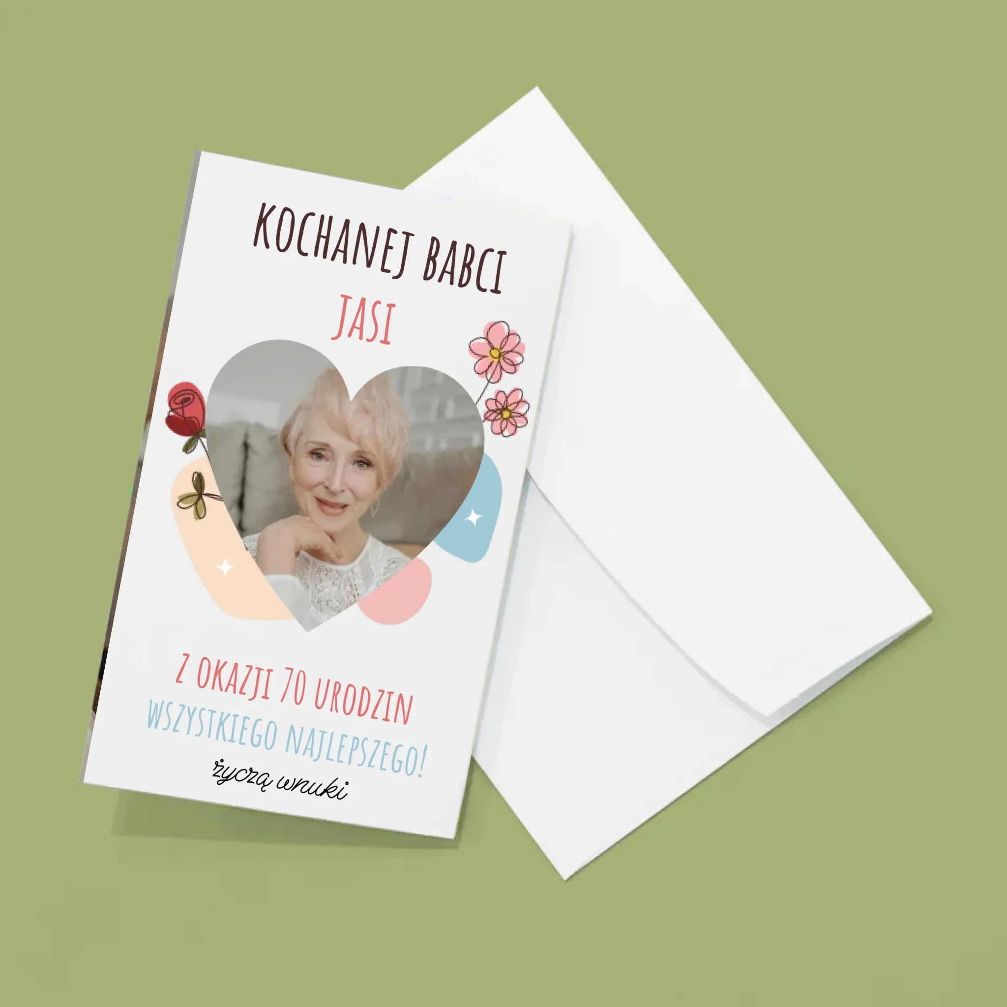 Zdjęcie I Podpis: Kochanej Babci z Okazji Urodzin - Duża Harmonijka Ze Zdjęć - Image 2