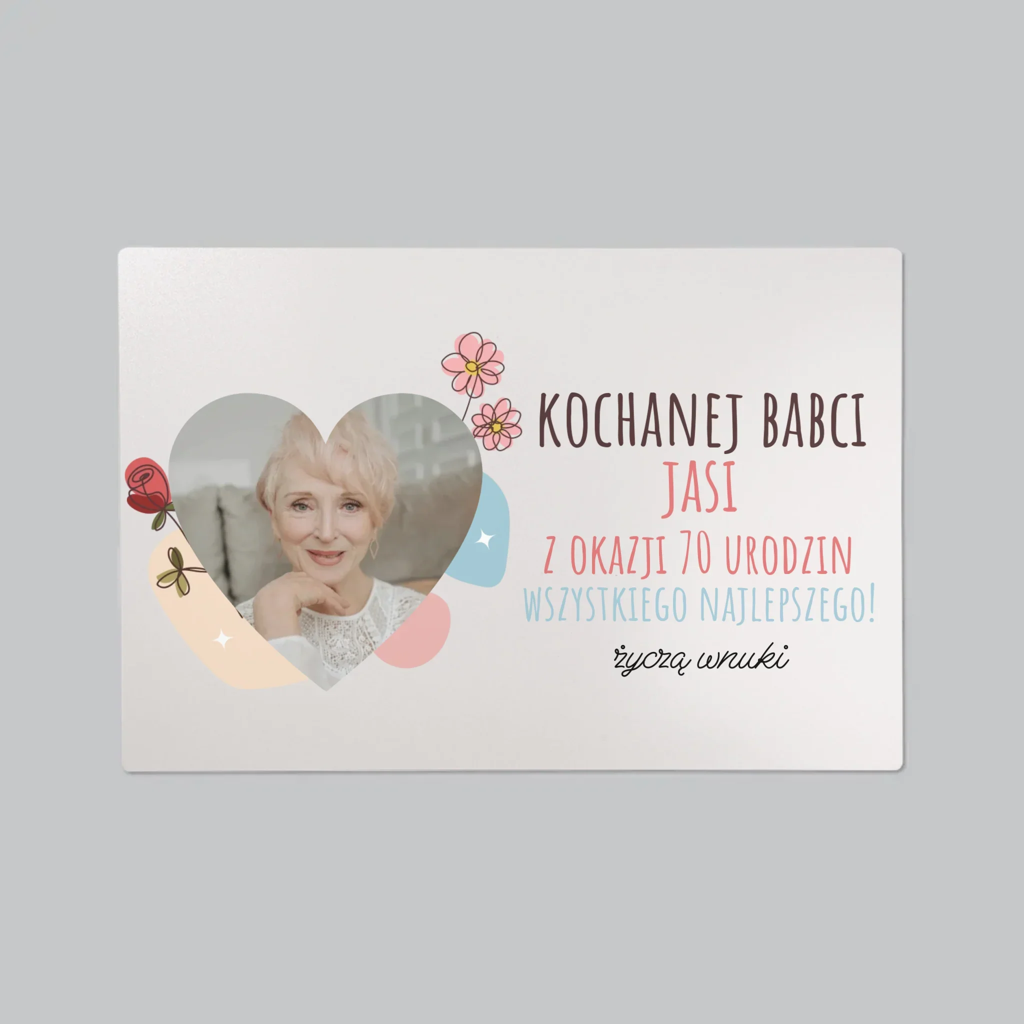 Zdjęcie I Podpis: Kochanej Babci z Okazji Urodzin - Podkładka Na Biurko - Image 2