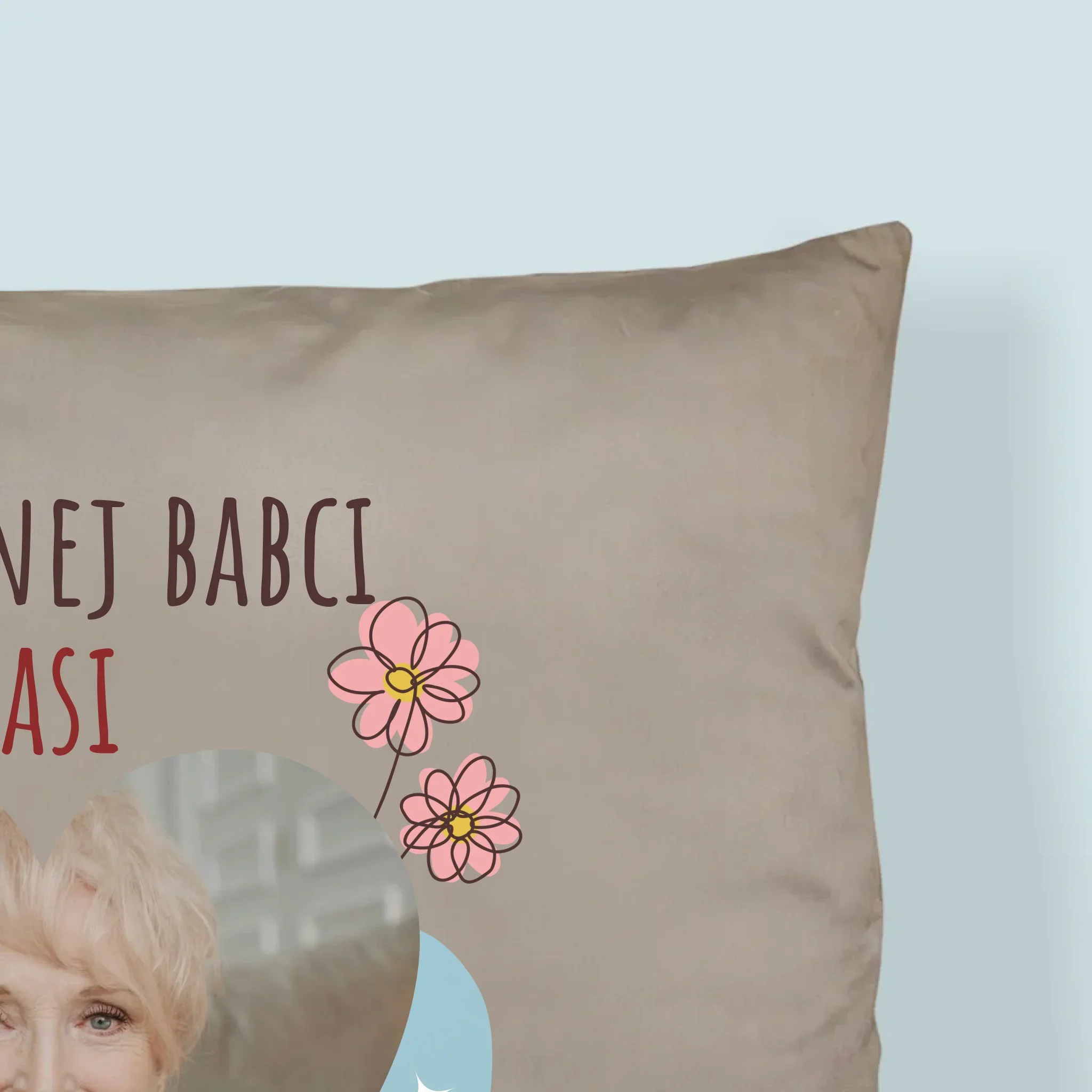Zdjęcie I Podpis: Kochanej Babci z Okazji Urodzin - Poduszka z Nadrukiem - Image 2