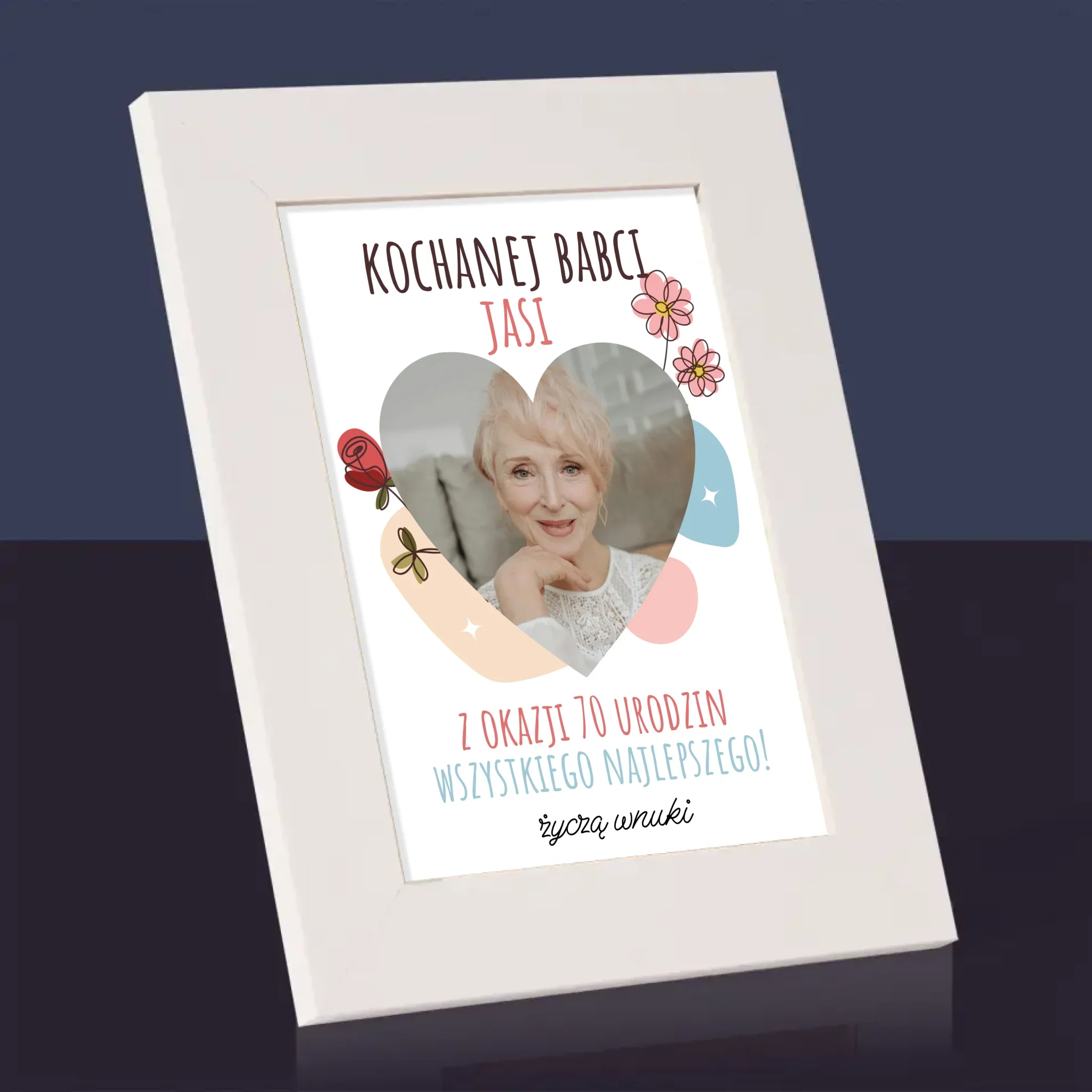 Zdjęcie I Podpis: Kochanej Babci z Okazji Urodzin - Ramka Na Zdjęcie