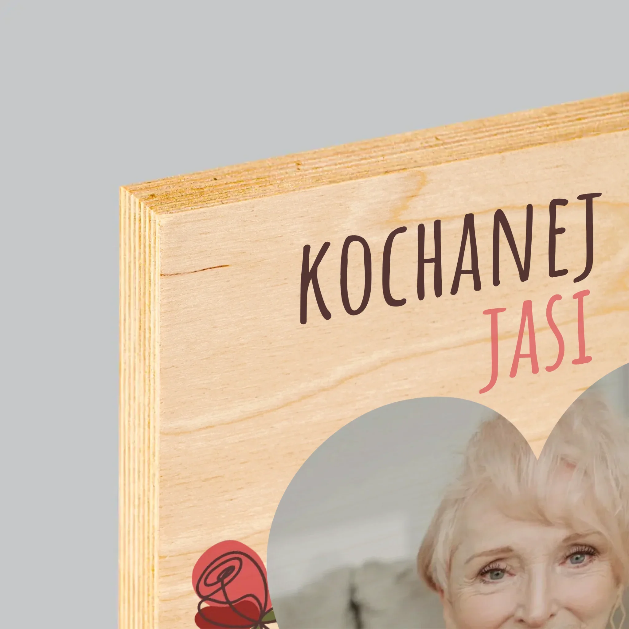 Zdjęcie I Podpis: Kochanej Babci z Okazji Urodzin - Wydruk Na Drewnie - Image 4