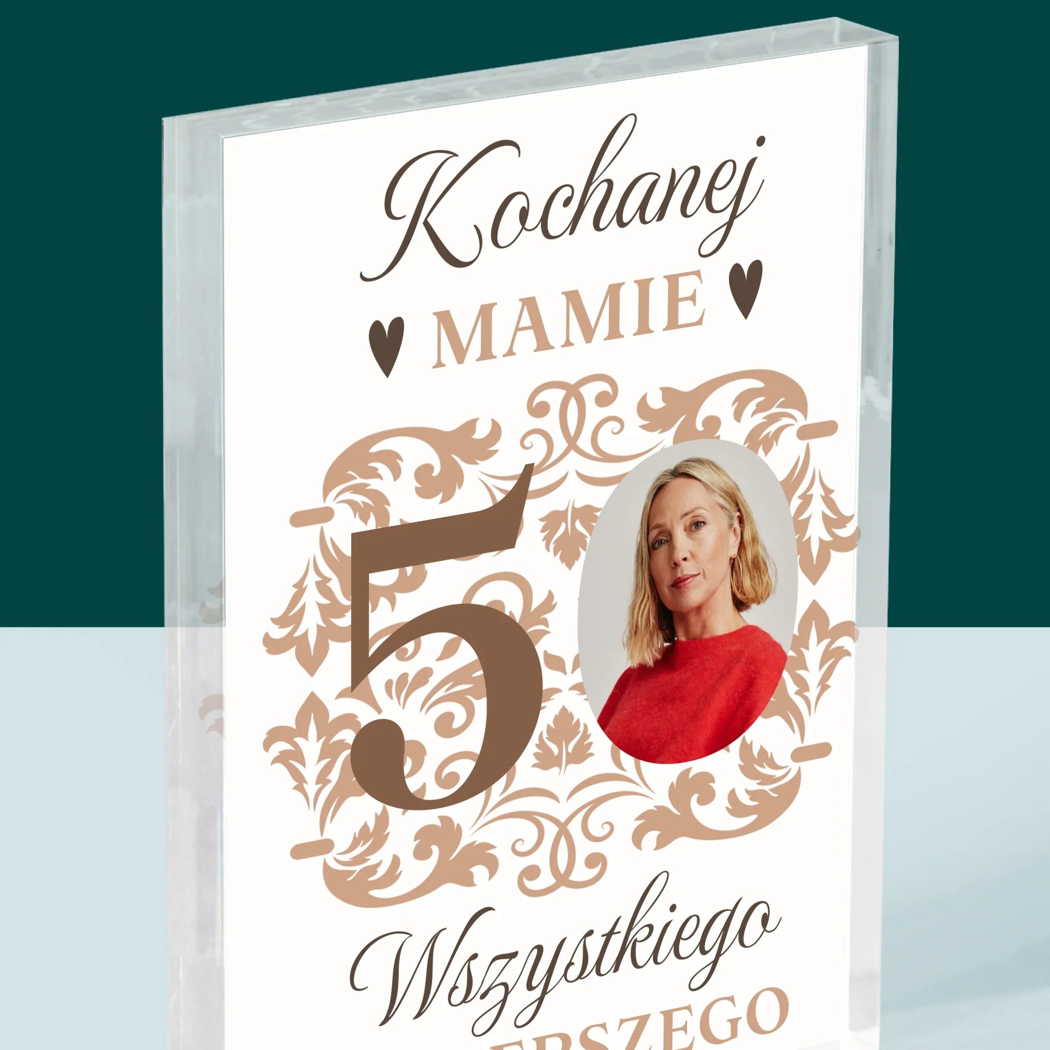 Zdjęcie I Podpis: Kochanej Mamie Z Okazji 50 Urodzin - Blok Akrylowy z Nadrukiem - Image 2