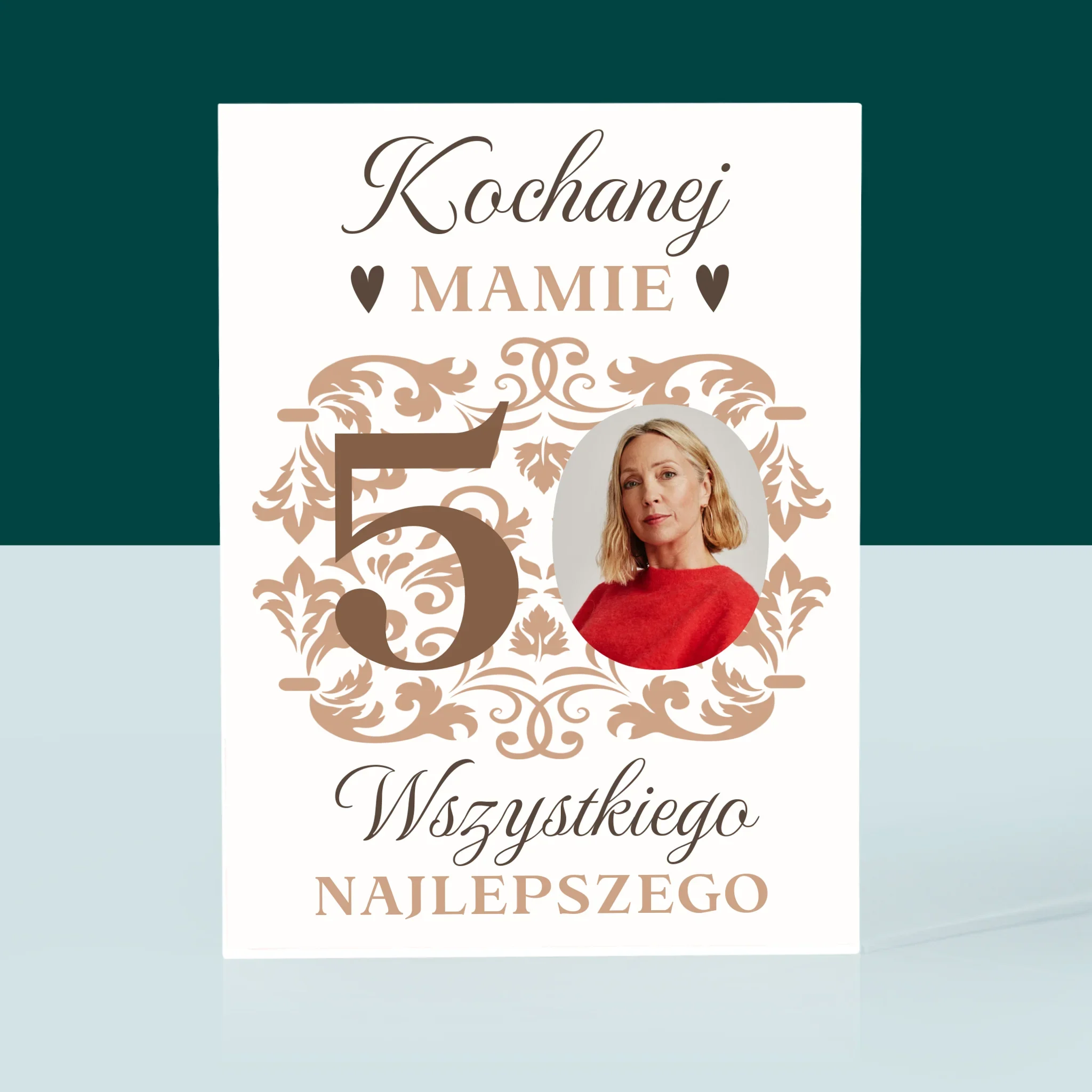 Zdjęcie I Podpis: Kochanej Mamie Z Okazji 50 Urodzin - Blok Akrylowy z Nadrukiem - Image 3