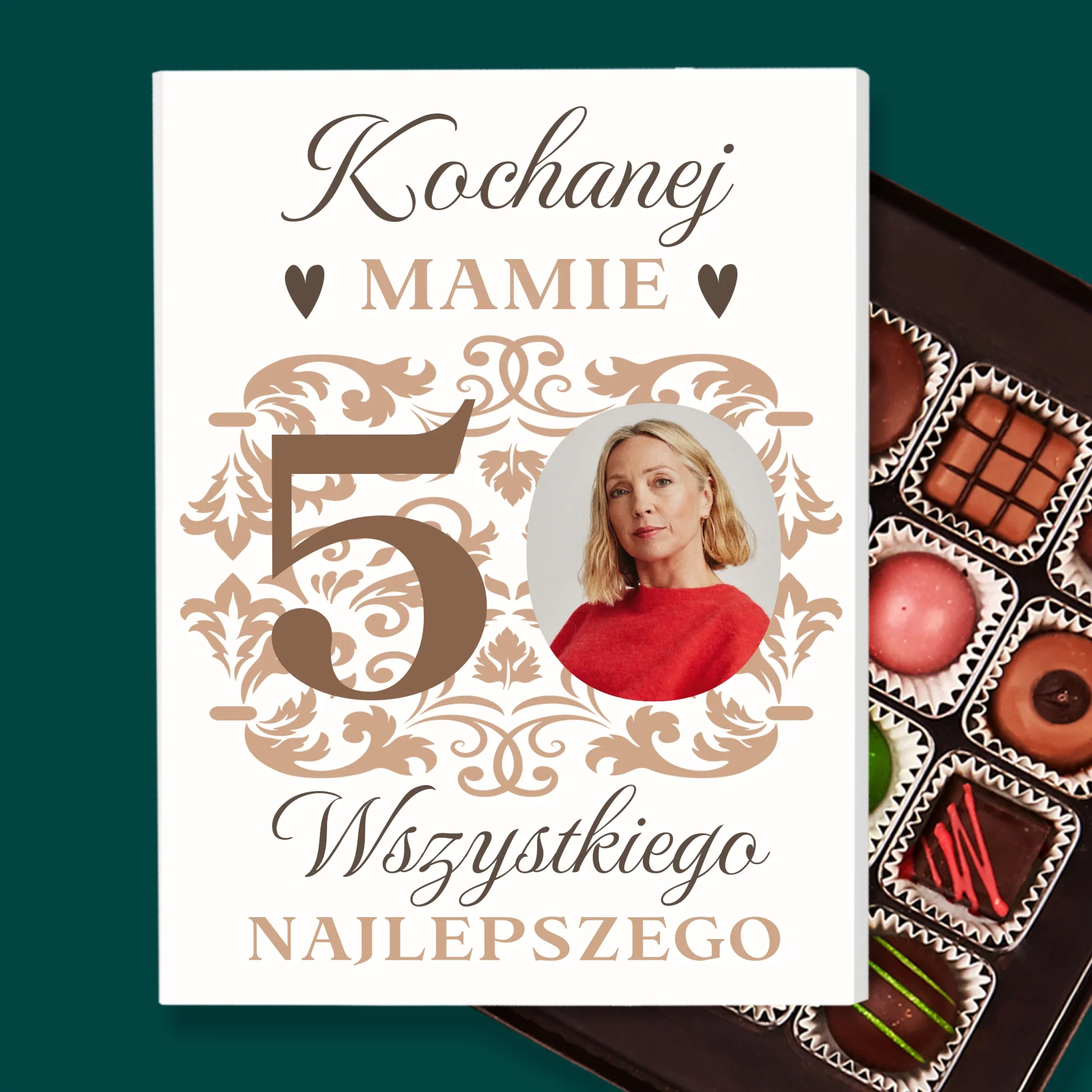 Zdjęcie I Podpis: Kochanej Mamie Z Okazji 50 Urodzin - Personalizowane Praliny - Image 2