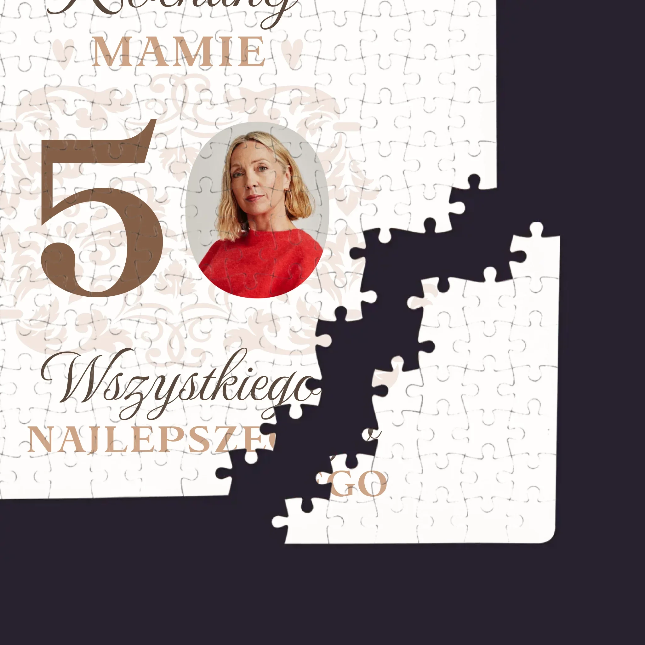 Zdjęcie I Podpis: Kochanej Mamie Z Okazji 50 Urodzin - Personalizowane Puzzle - Image 2