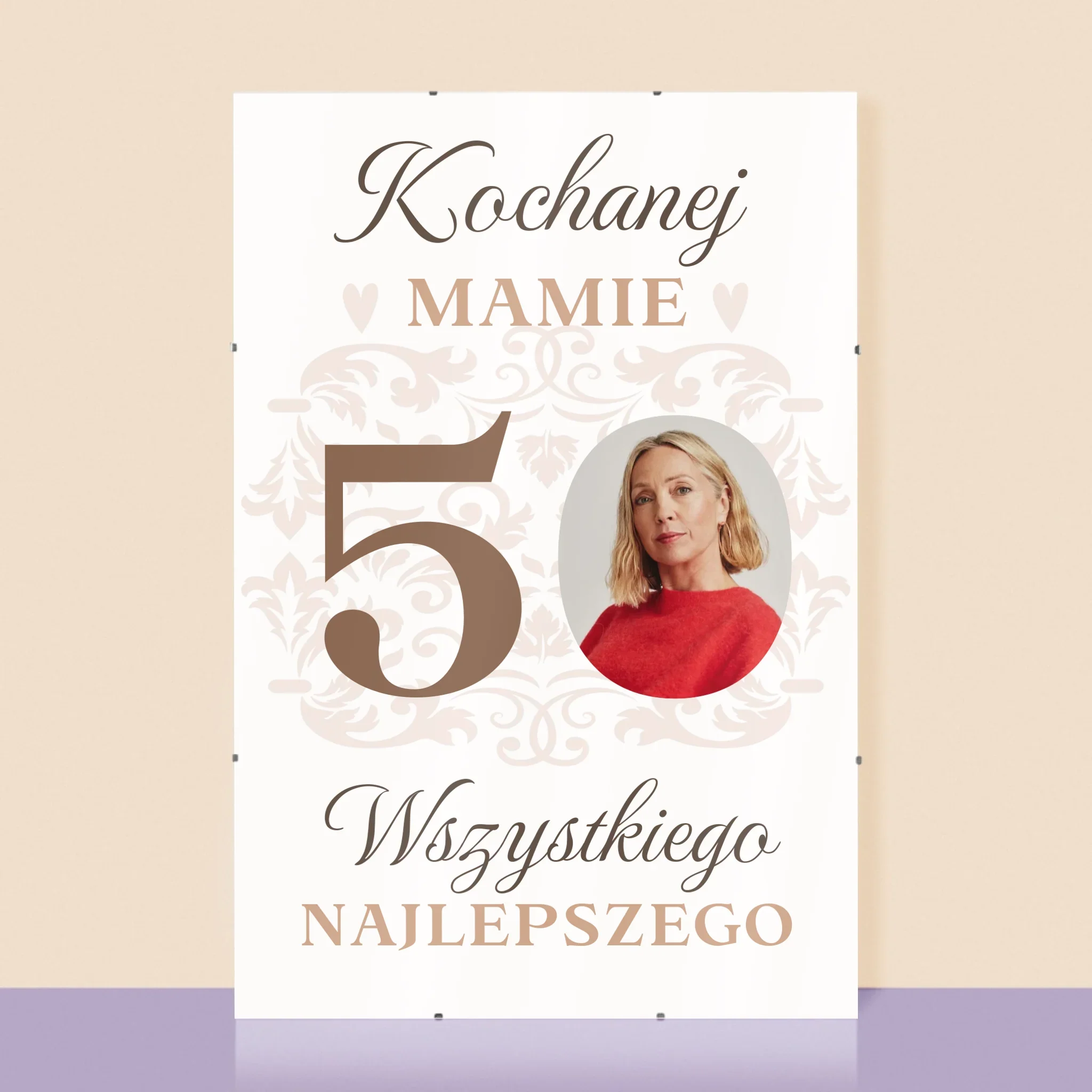 Zdjęcie I Podpis: Kochanej Mamie Z Okazji 50 Urodzin - Personalizowany Plakat