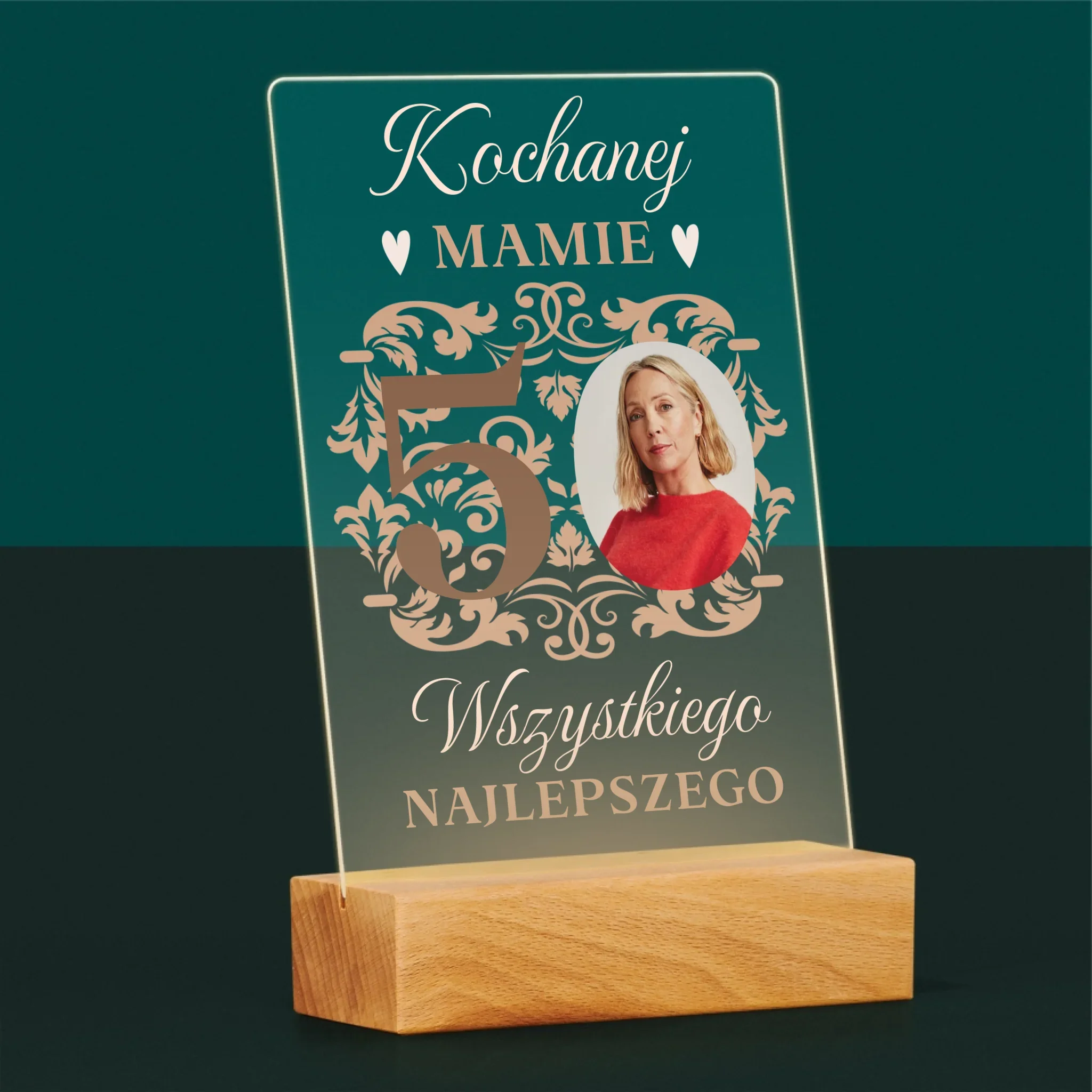 Zdjęcie I Podpis: Kochanej Mamie Z Okazji 50 Urodzin - Wydruk Na Szkle Akrylowym - Image 5