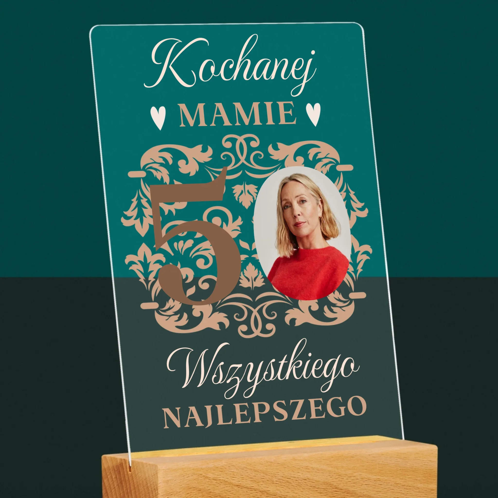 Zdjęcie I Podpis: Kochanej Mamie Z Okazji 50 Urodzin - Wydruk Na Szkle Akrylowym - Image 6