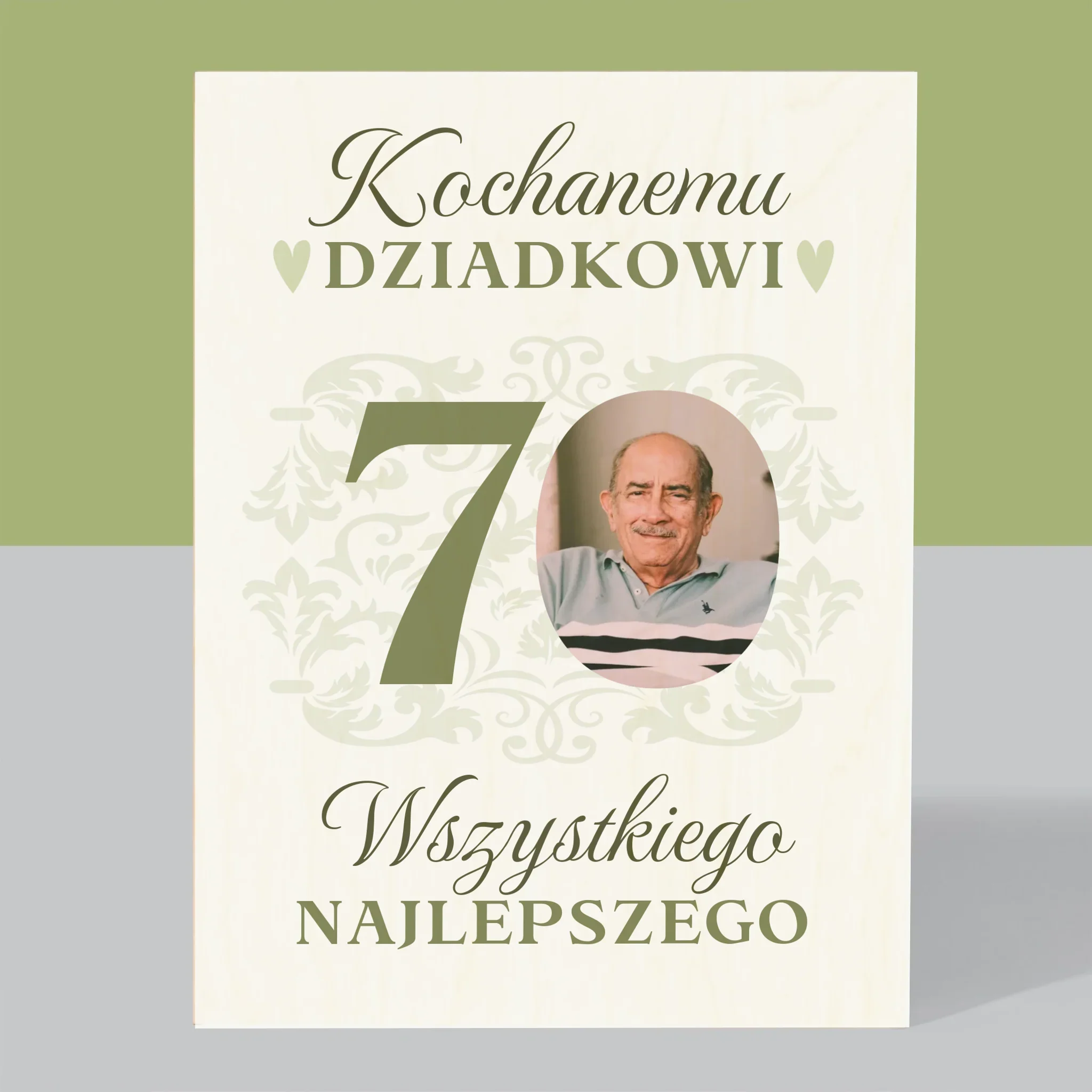 Zdjęcie I Podpis: Kochanemu Dziadkowi Wszystkiego Najlepszego - Wydruk Na Drewnie - Image 3