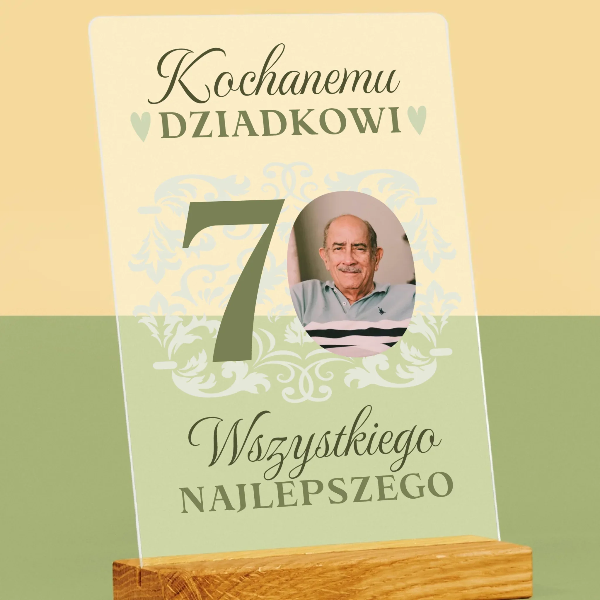 Zdjęcie I Podpis: Kochanemu Dziadkowi Wszystkiego Najlepszego - Wydruk Na Szkle Akrylowym - Image 2